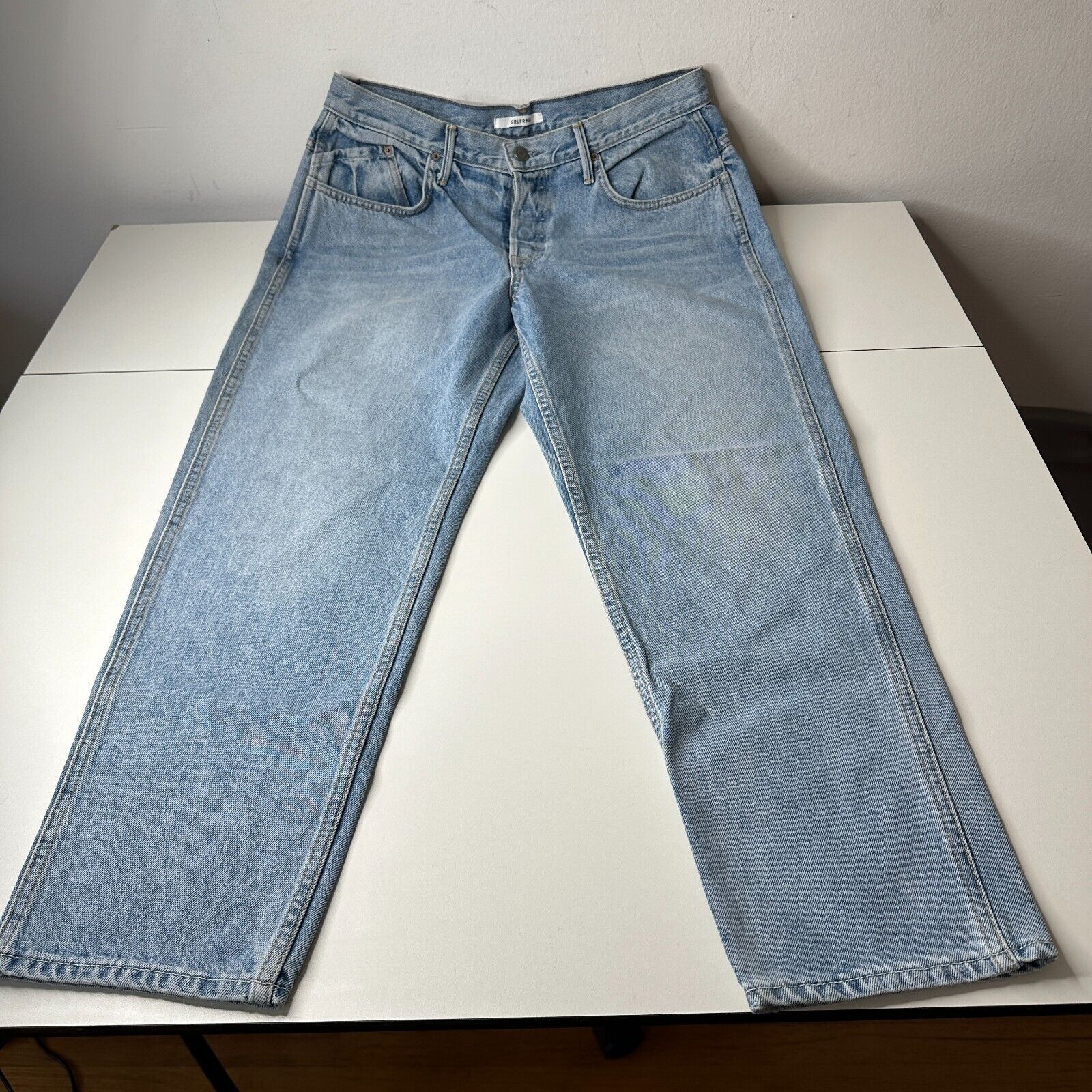 GRLFRND GRLFRND Dree Light Wash Crop Jean Hidden Button Straight 31 Size 31" - 5 Thumbnail