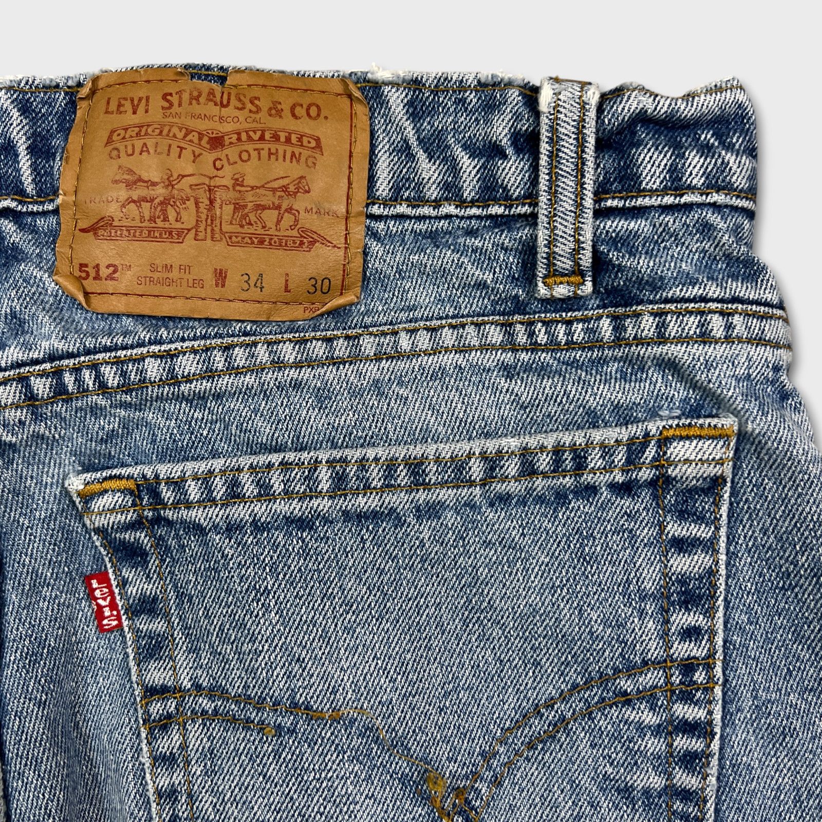 Levi's × Vintage VTG Levi's 512 Jeans 34x30 Slim Straight Leg Denim 90s Pants Size US 34 / EU 50 - 7 Thumbnail