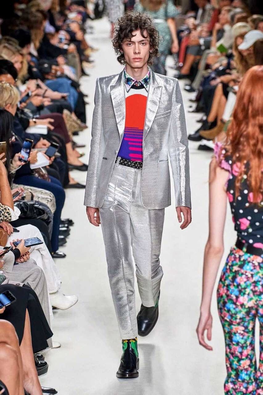 H&M × Paco Rabanne Paco Rabanne H&M Silver Metallic Pants Y2K Size 25" / US 0 / IT 36 - 1 Thumbnail