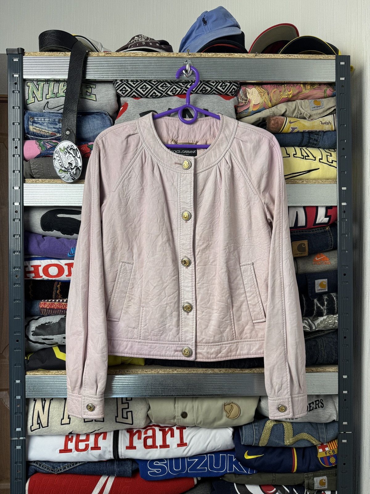 Dolce & Gabbana Dolce & Gabbana Leather Pink Opium Jacket Size S / US 4 / IT 40 - 1 Thumbnail