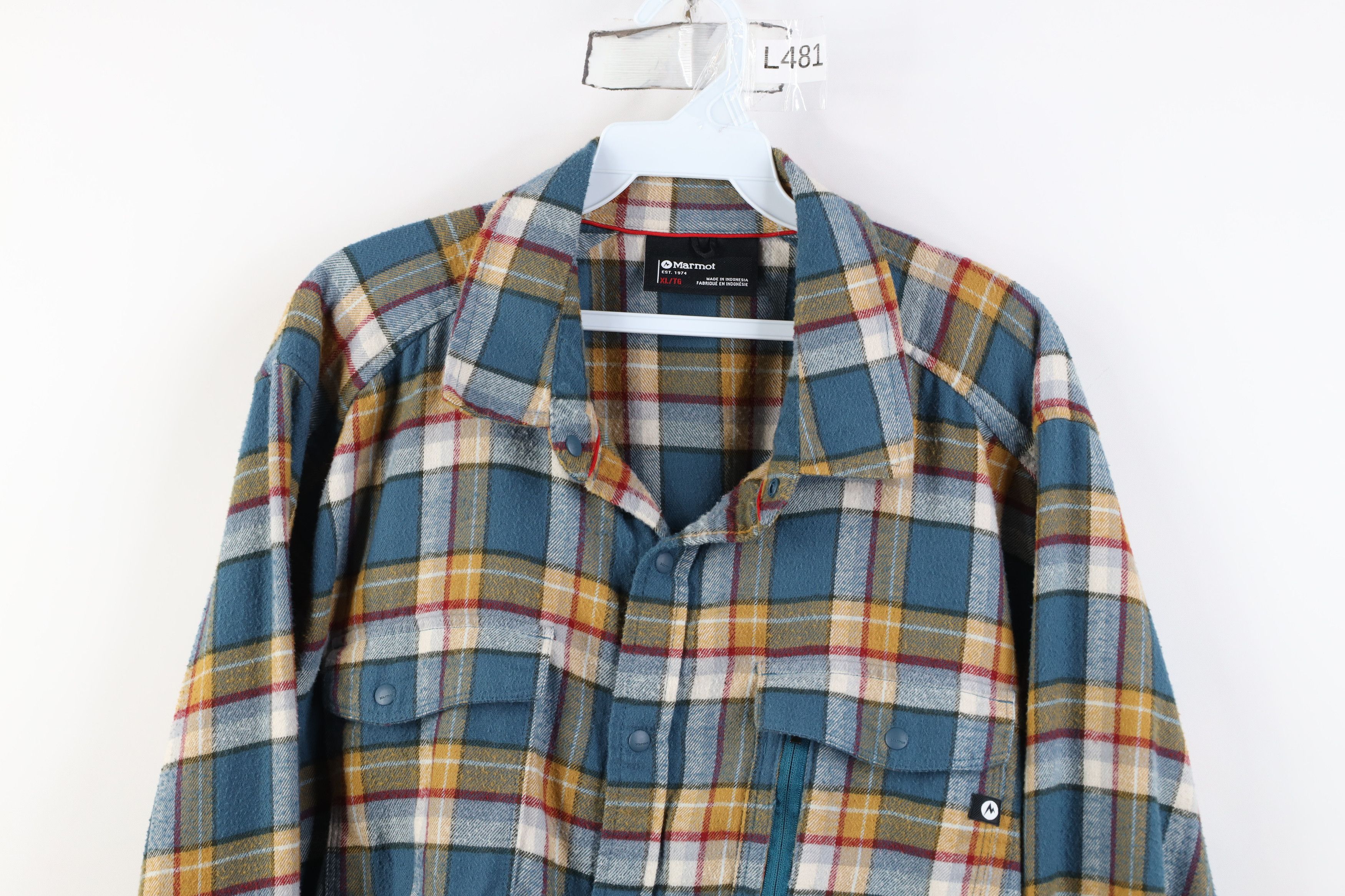 Marmot Marmot Button Collared Flannel Shirt Plaid Hiking Trekking Size US XL / EU 56 / 4 - 2 Thumbnail