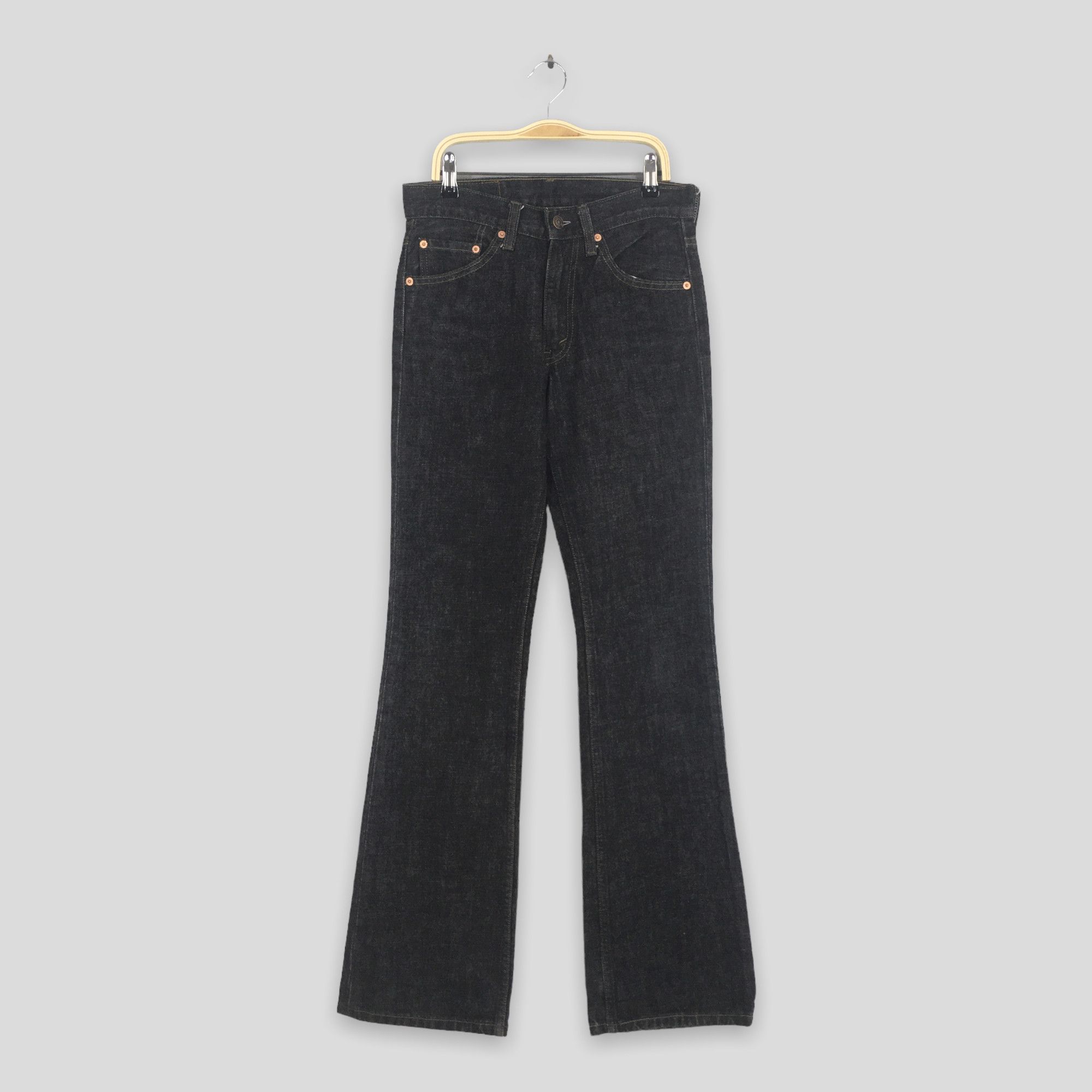 image of 27X32.5 Vintage 90's Levi's 517 Bootcut Bell Bottom Jeans in Black, Women's
