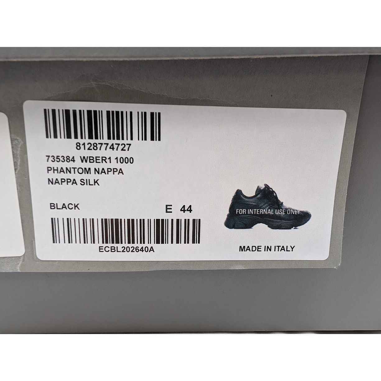 Balenciaga o1rshd1 Nappa Silk Phantom Sneakers in Black Size US 11 / EU 44 - 24 Thumbnail