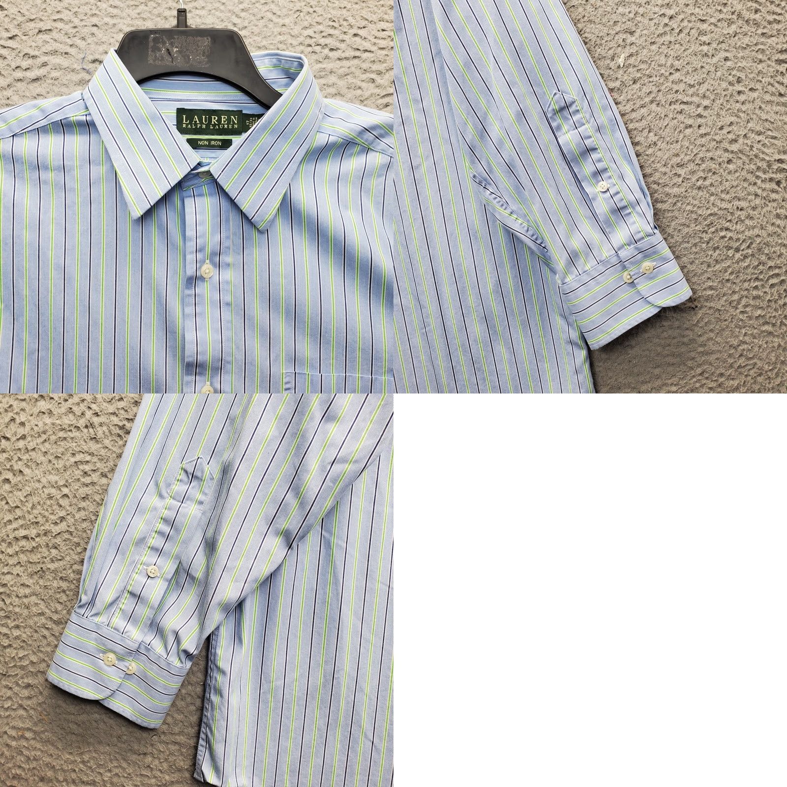 Ralph Lauren Lauren Ralph Lauren Dress Shirt Mens 17 Multicolor Striped Non Iron Button Up EUC Shirt Size 46R - 8 Thumbnail