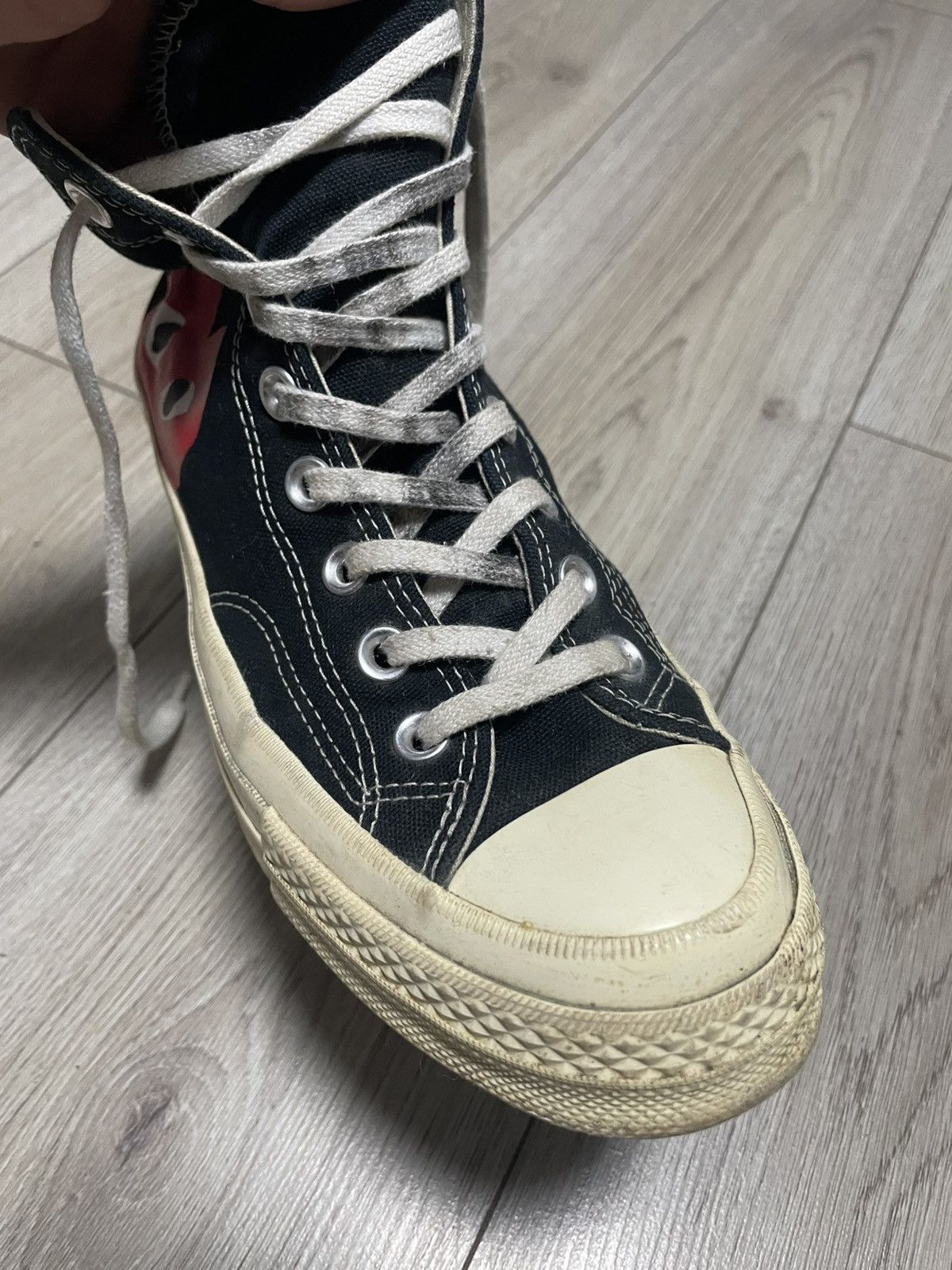 Comme des Garcons × Converse Comme des Garcons Converse Hi Top Sneakers Chuck Taylor Size US 7 / EU 40 - 9 Thumbnail