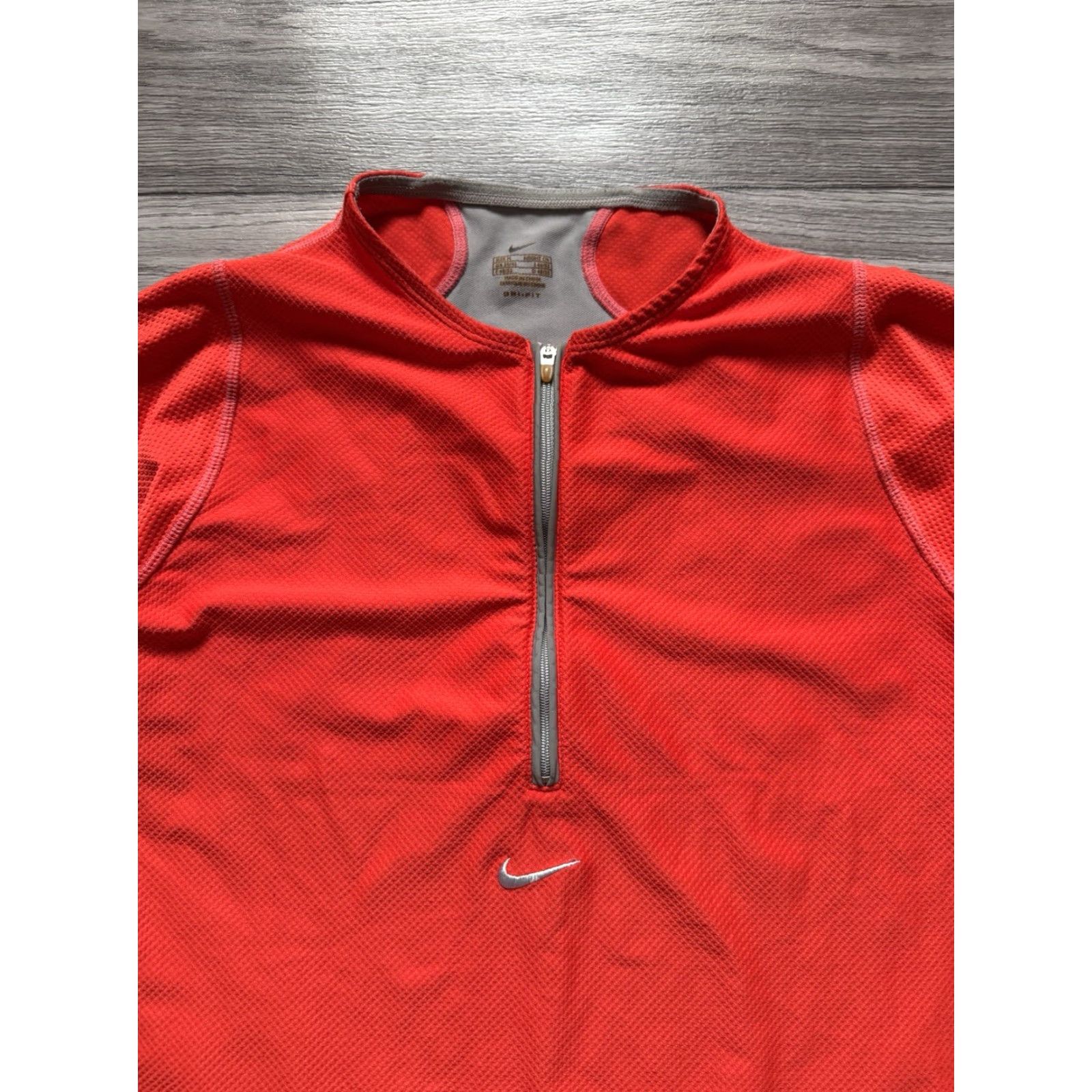 Nike Nike 2000’s Cycling Running Jersey Shirt 1/2 ZIP Red/Gray M Mens Vintage Embroidered Logo Shirt Size US M / EU 48-50 / 2 - 5 Thumbnail