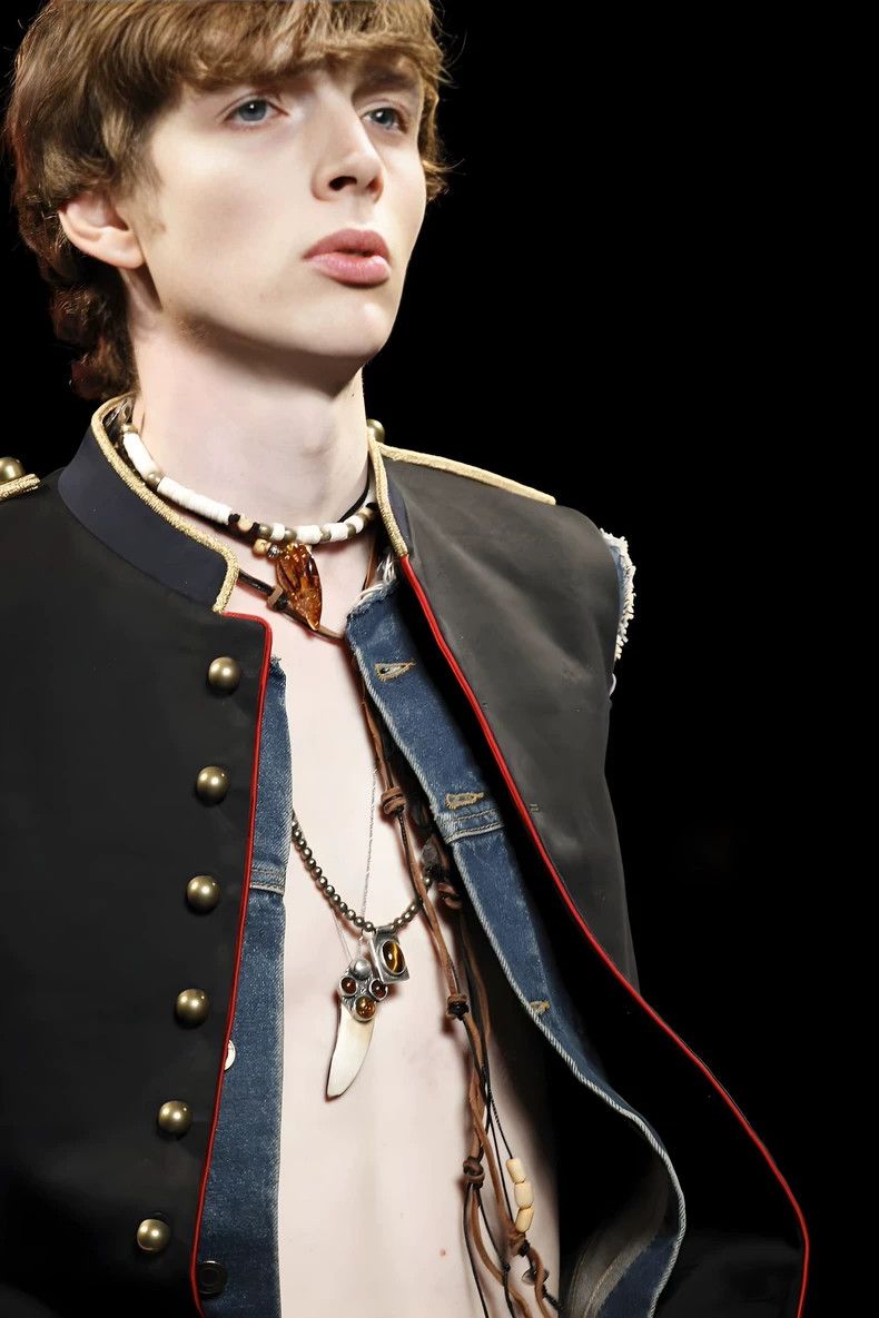 Saint Laurent Paris saint Laurent paris15 Spring/Summer Show Raw Edged Denim V Size US M / EU 48-50 / 2 - 8 Thumbnail