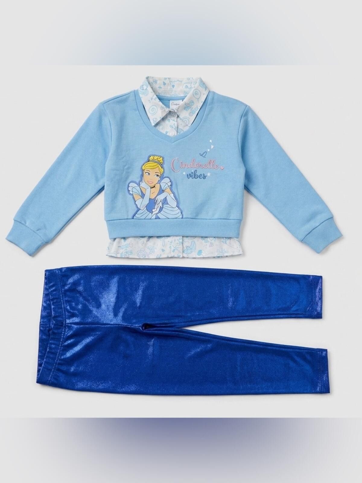Disney Disney Cinderella Light Blue Pajama set Size ONE SIZE - 1 Thumbnail