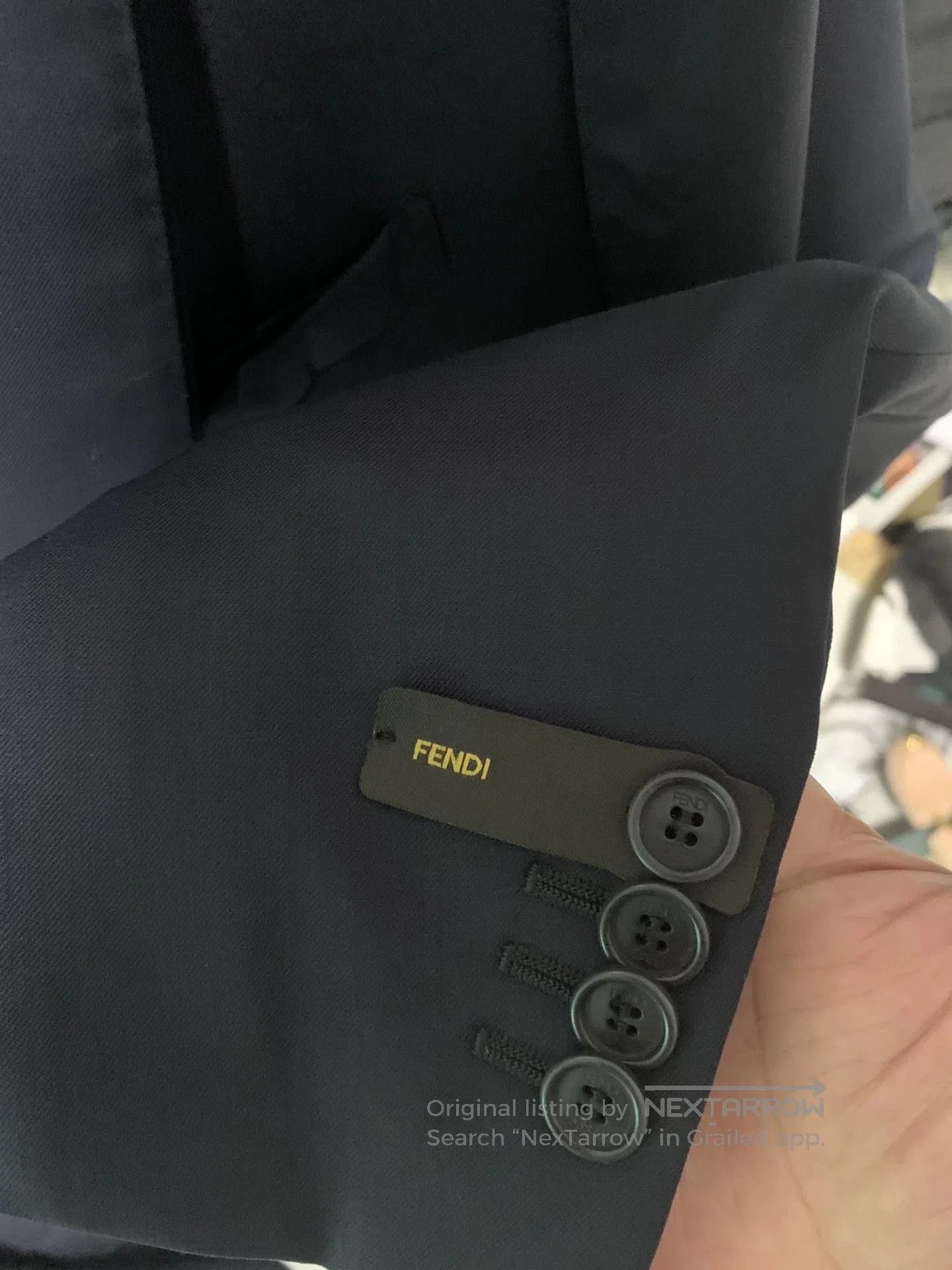 Fendi fendi navy wool suit with logo sleeve. Size US L / EU 52-54 / 3 - 4 Thumbnail