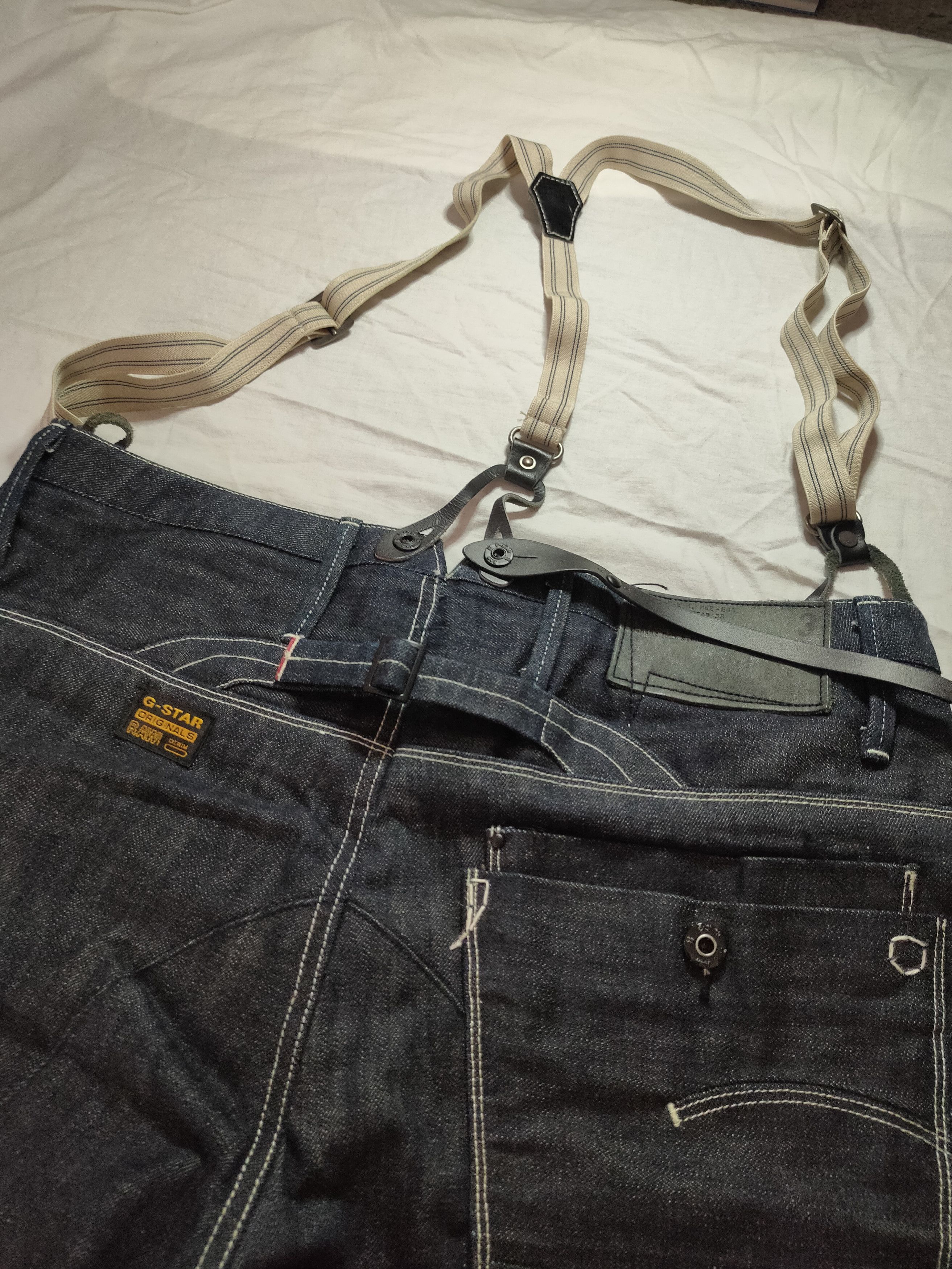 G-Star × Vintage ‼️ Vintage y2k G Star Raw Denim Navy Shorts Cargo Size US 33 - 2 Thumbnail