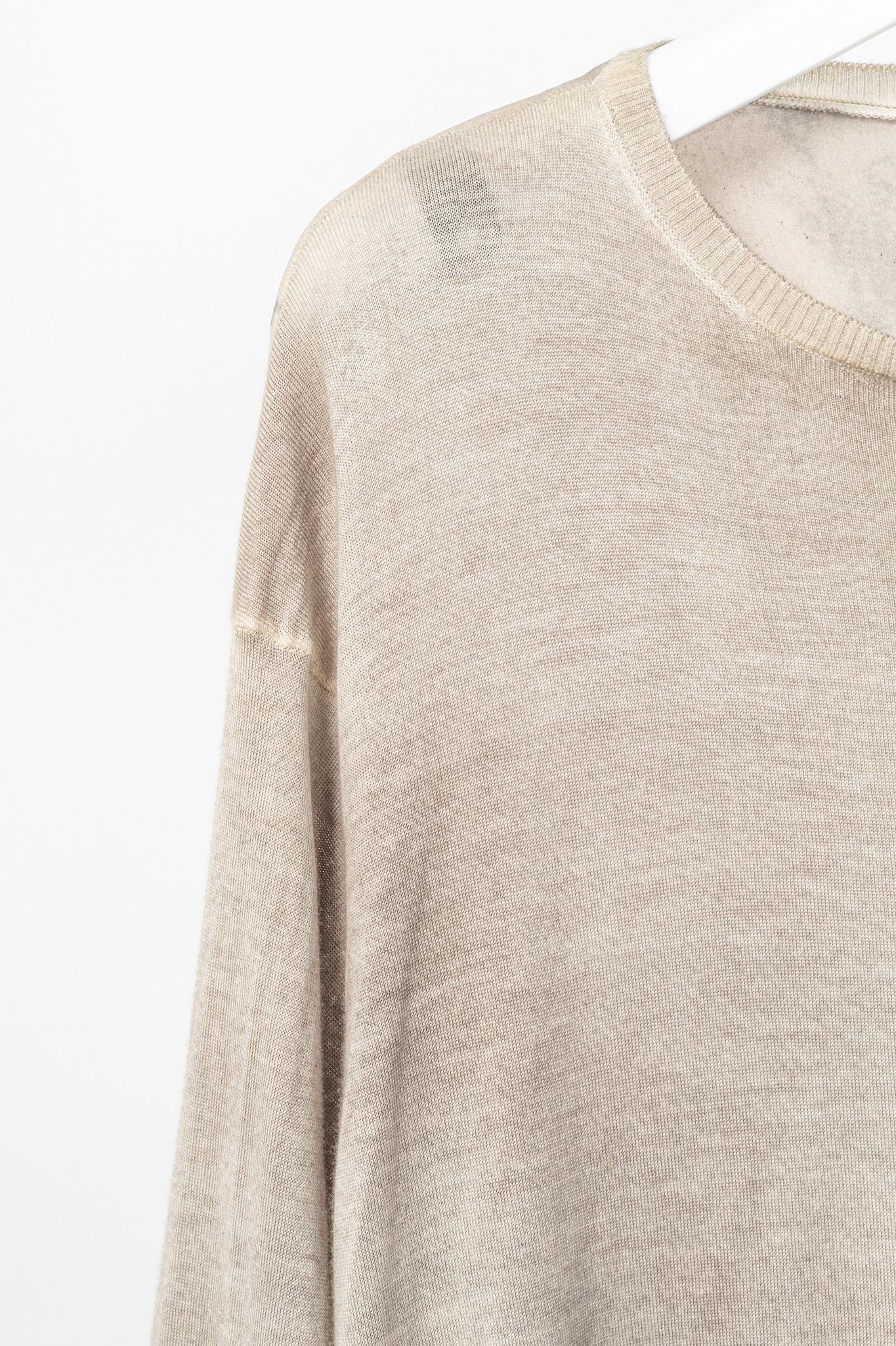 Avant Toi Avant Toi Taupe Cashmere & Silk-Back Water-Print Sweater Size XS / US 0-2 / IT 36-38 - 5 Thumbnail