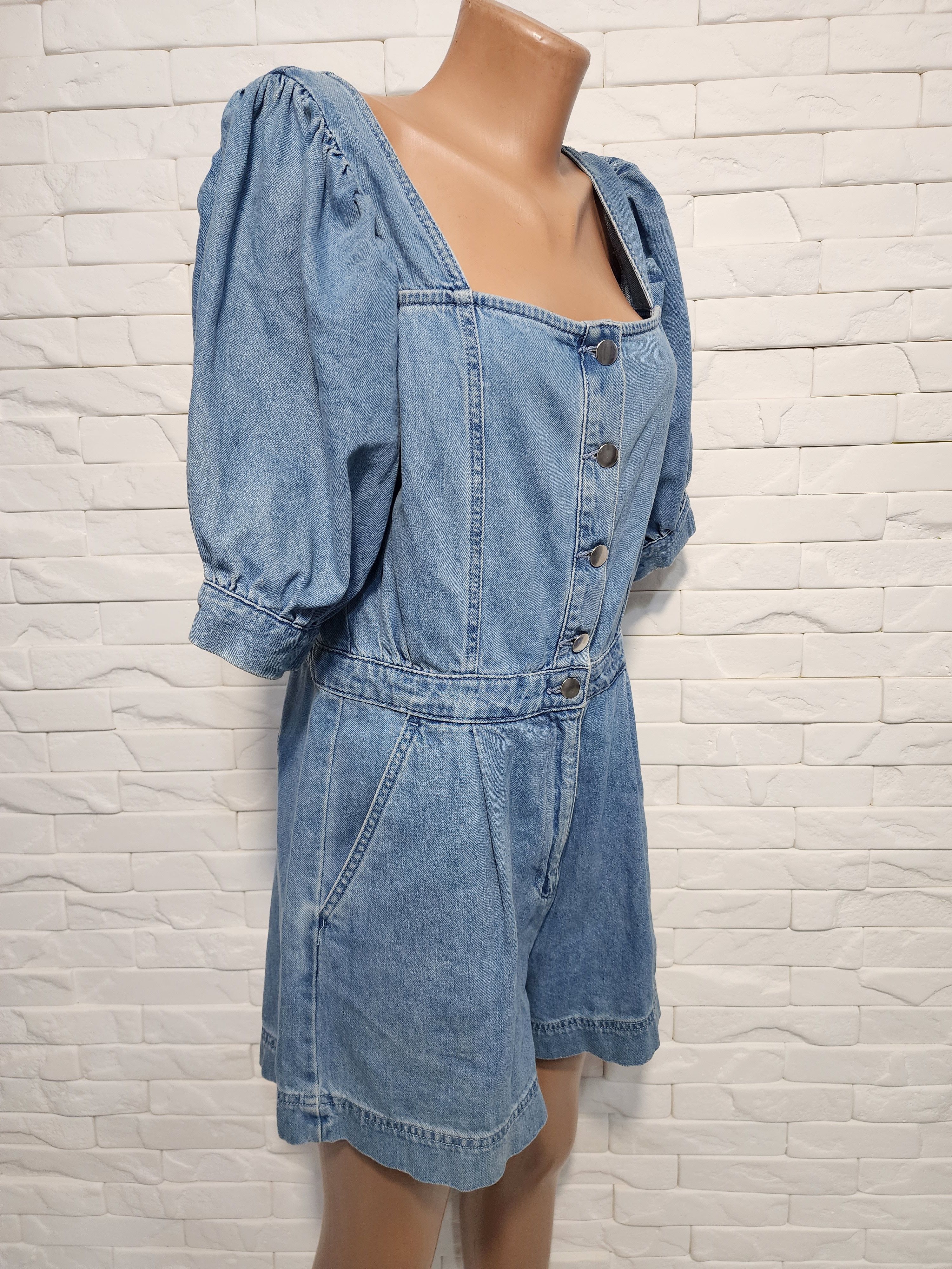 Vintage Women's cotton jumpsuit. Size 38" / US 16 / IT 52 - 3 Thumbnail