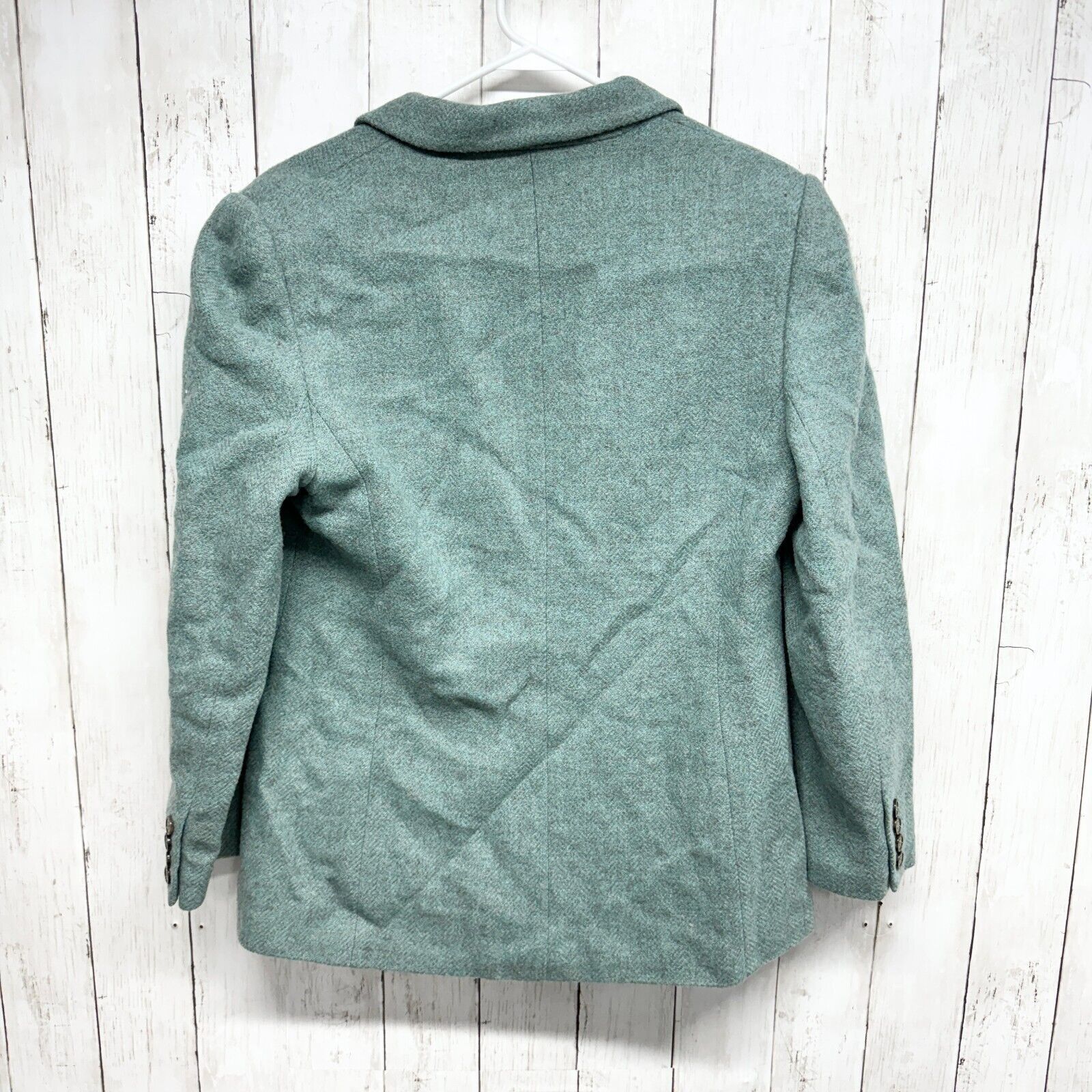 Vintage Embassy Row Petites Jacket Size 12P Wool Button Teal Blazer Size XL / US 12-14 / IT 48-50 - 3 Thumbnail