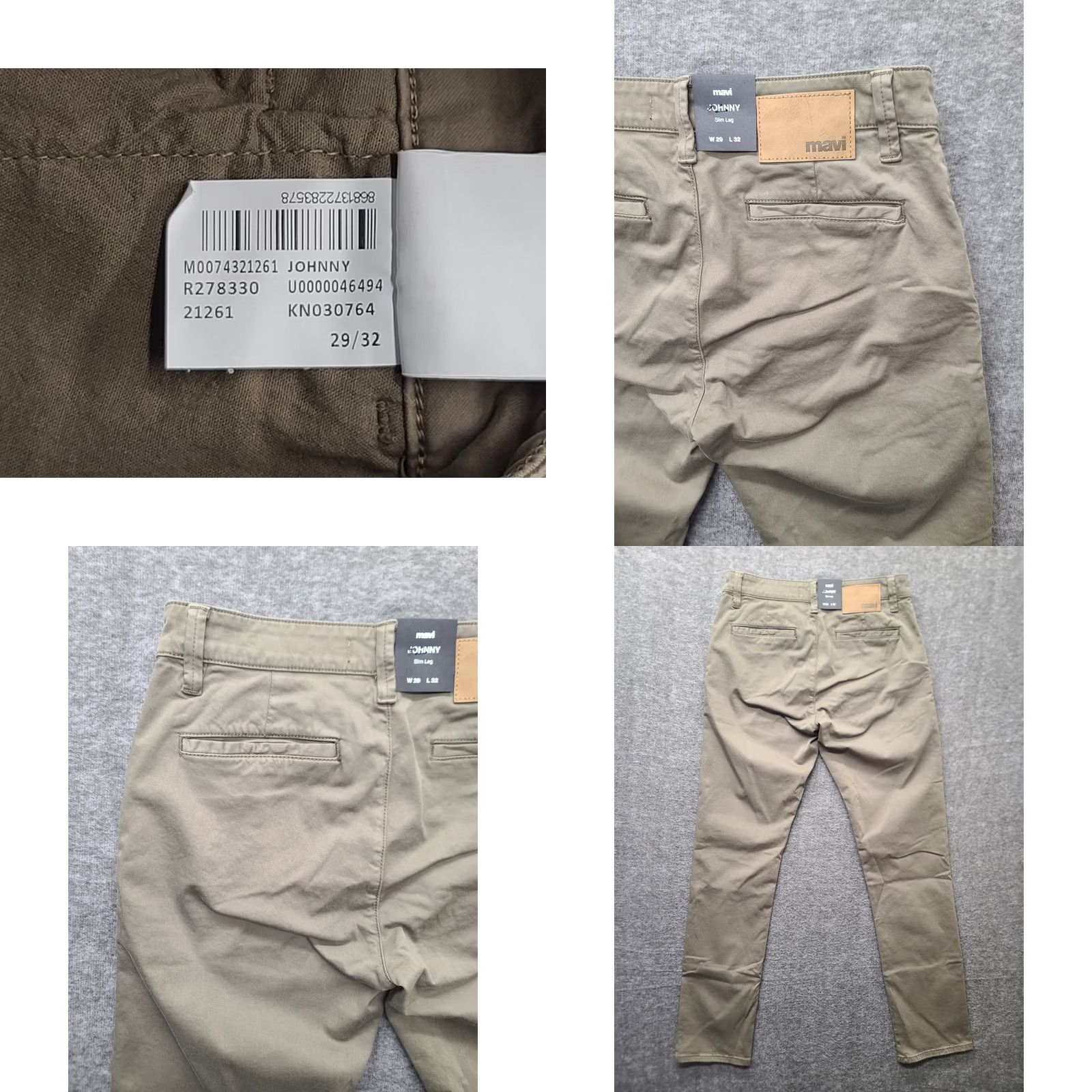 Mavi Mavi Pants Mens 29x32 Johnny Slim Fit Tapered Leg Stretch Preppy Twill Green Size US 29 - 9 Thumbnail