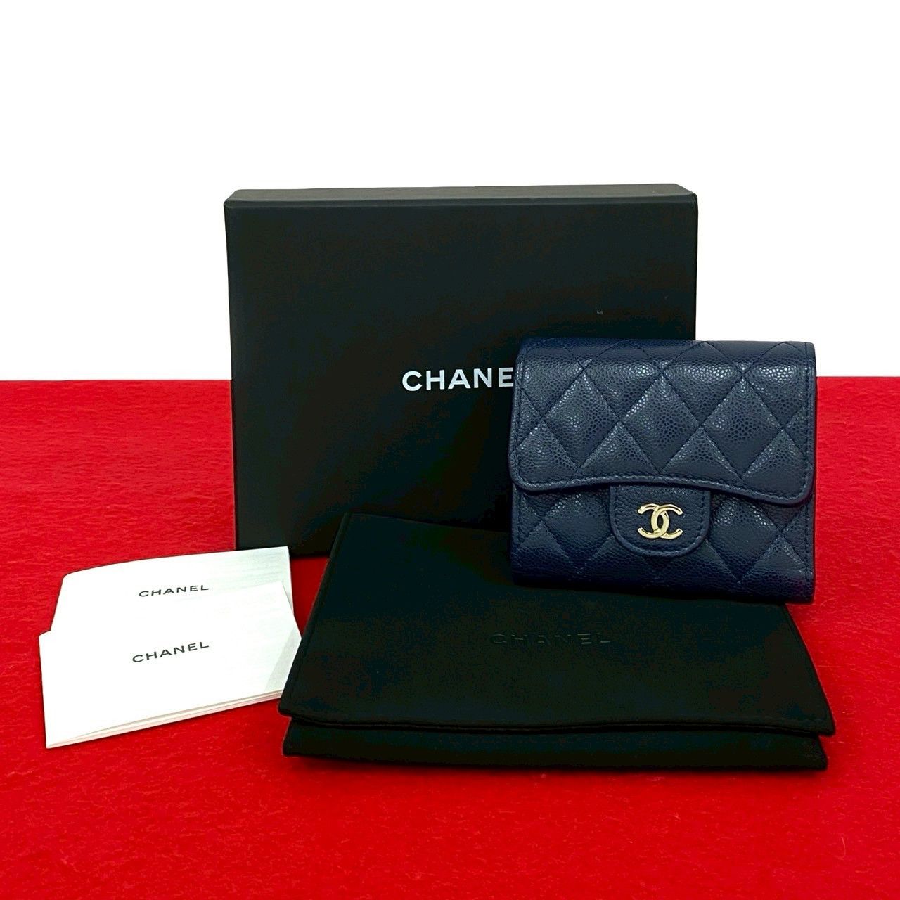 Chanel Chanel Chanel Matelassé Caviar Leather Trifold Wallet Leather Short Wallet DUTY FREE for USA Size ONE SIZE - 1 Thumbnail