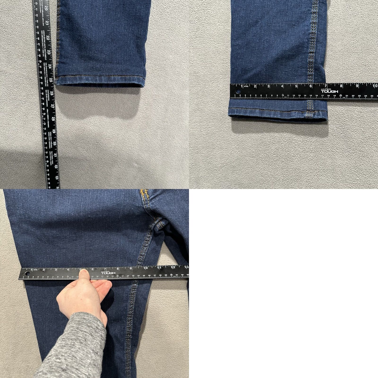 Vintage Origin Jeans Mens 34 Blue Denim Slim Fit Dark Wash Hemmed READ Size US 33 - 10 Thumbnail