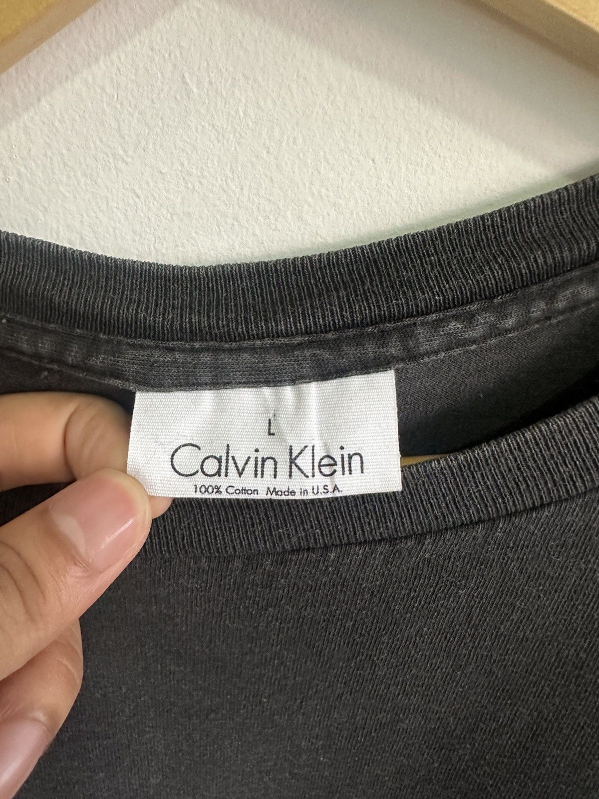 Calvin Klein × Vintage Vintage 90’s Calvin Klein 995 RARE USA SINGLE STITCH Tees Size US L / EU 52-54 / 3 - 4 Thumbnail