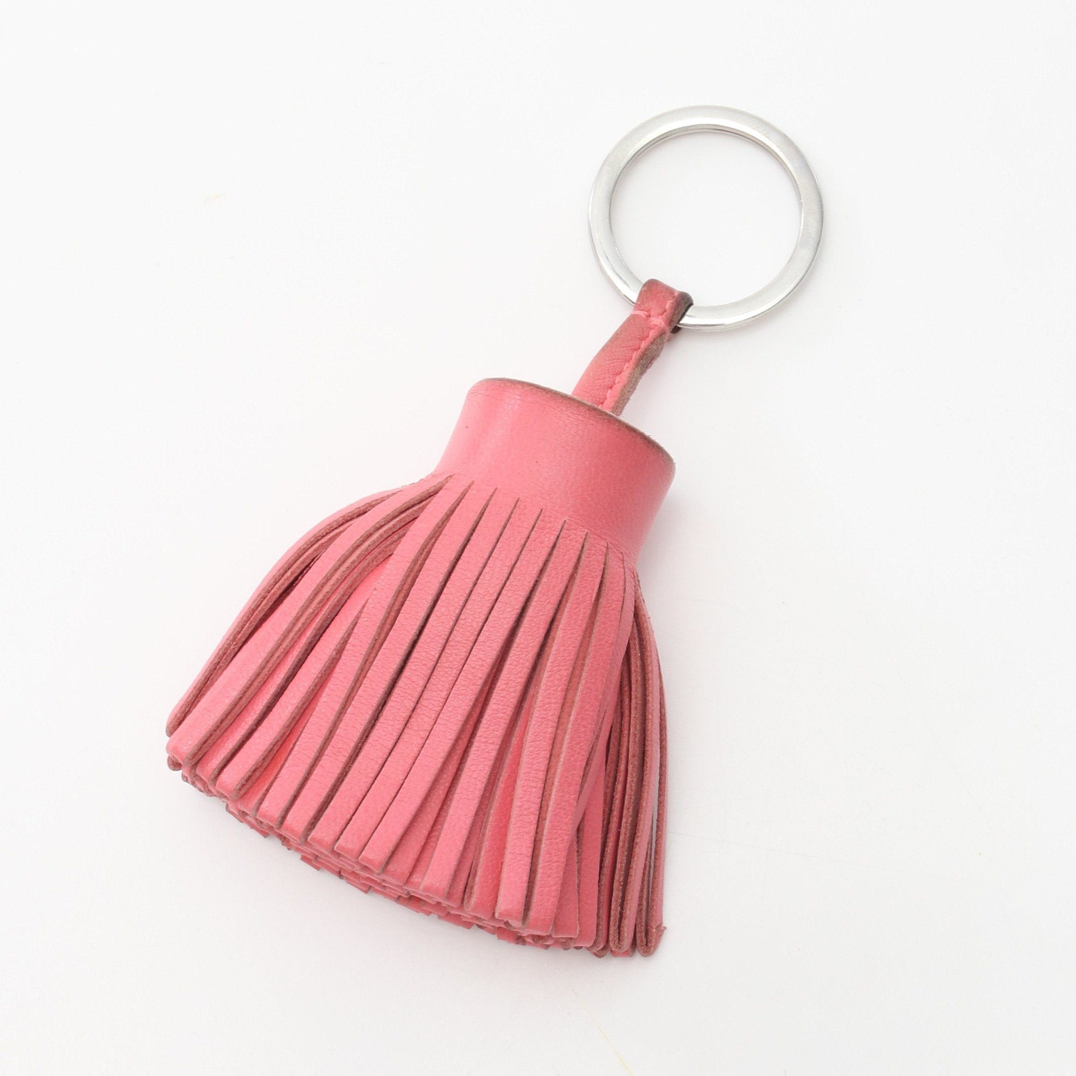 Hermes Hermes Carmen Rose Azalea Bag Charm Key Ring Aagneau Pink Silver Hardware Size ONE SIZE - 1 Thumbnail