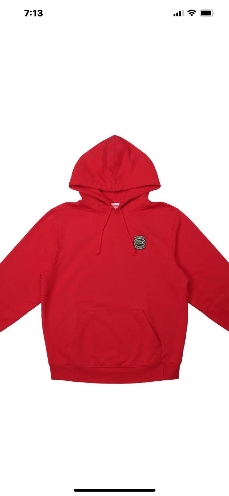 Lacoste × Supreme Supreme X Lacoste hoodie Red size Large | Grailed 