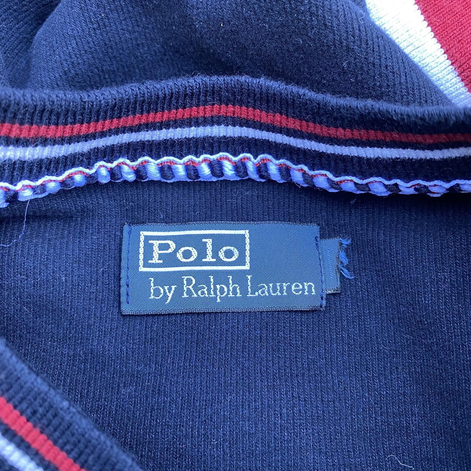 Polo Ralph Lauren VTG 90s Polo Ralph Lauren Blue Sweater Pony Mens M/L Striped Size US L / EU 52-54 / 3 - 3 Thumbnail