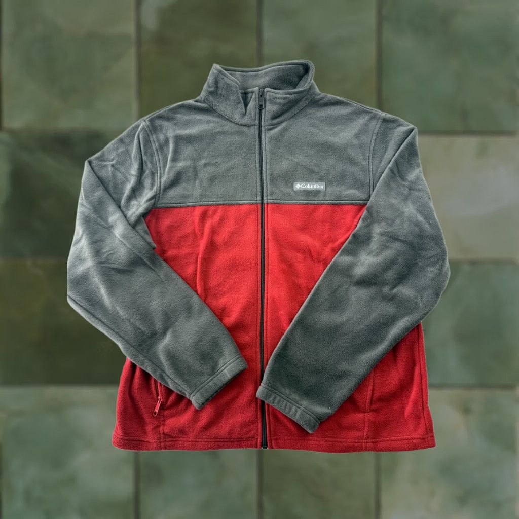 Vintage Columbia Jacket Mens Large Red Gray Fleece Full Zip Pockets Outdoor Hiking Size US L / EU 52-54 / 3 - 1 Thumbnail
