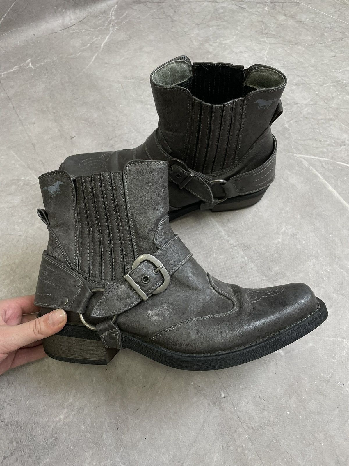 Western Rise Western ankle Guidi style leather boots y2k Size US 7.5 / EU 40-41 - 9 Thumbnail