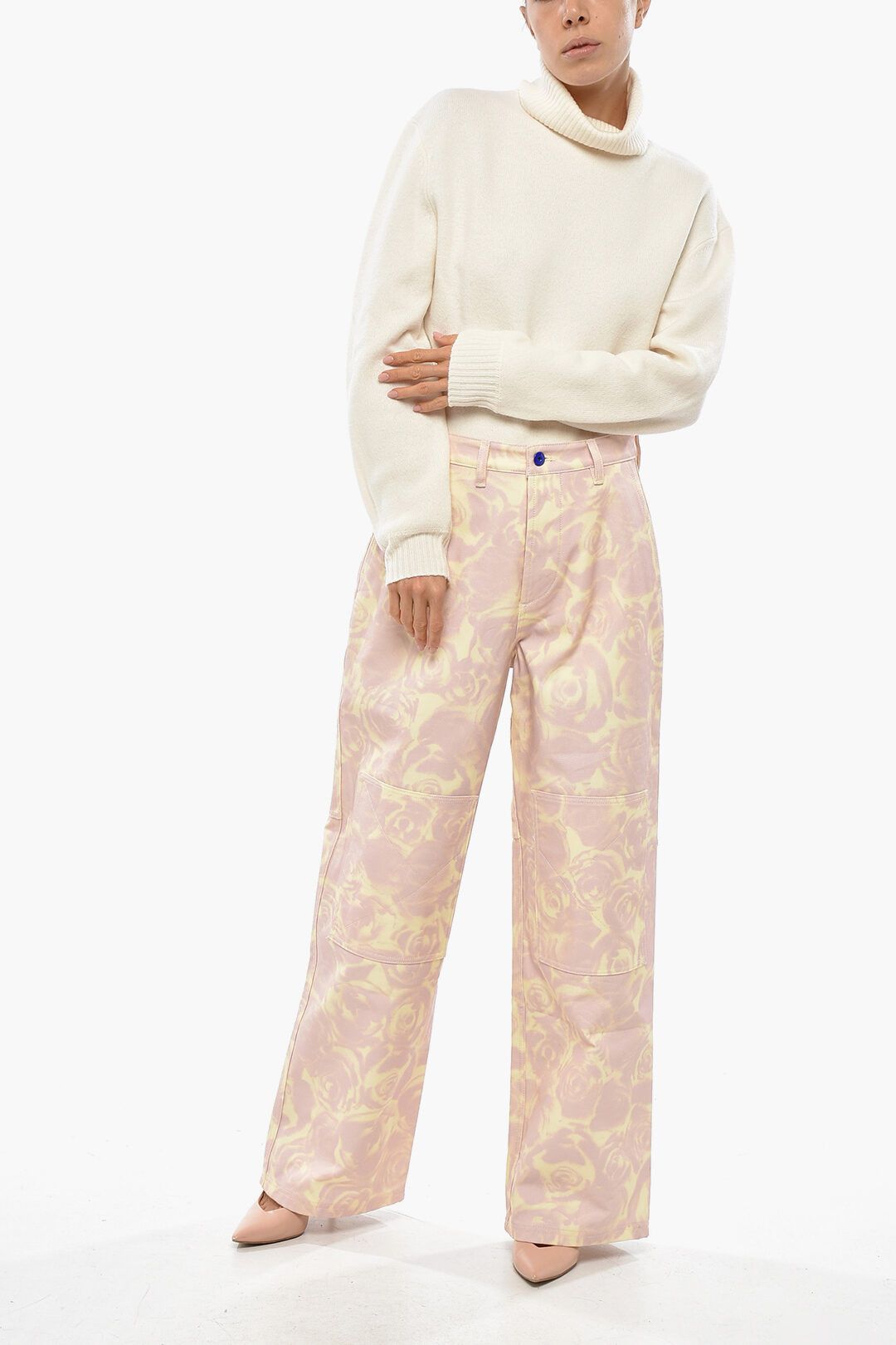 Burberry og1mm1225 Cotton Straight Fit Pant in Pink Size 26" / US 2 / IT 38 - 4 Thumbnail