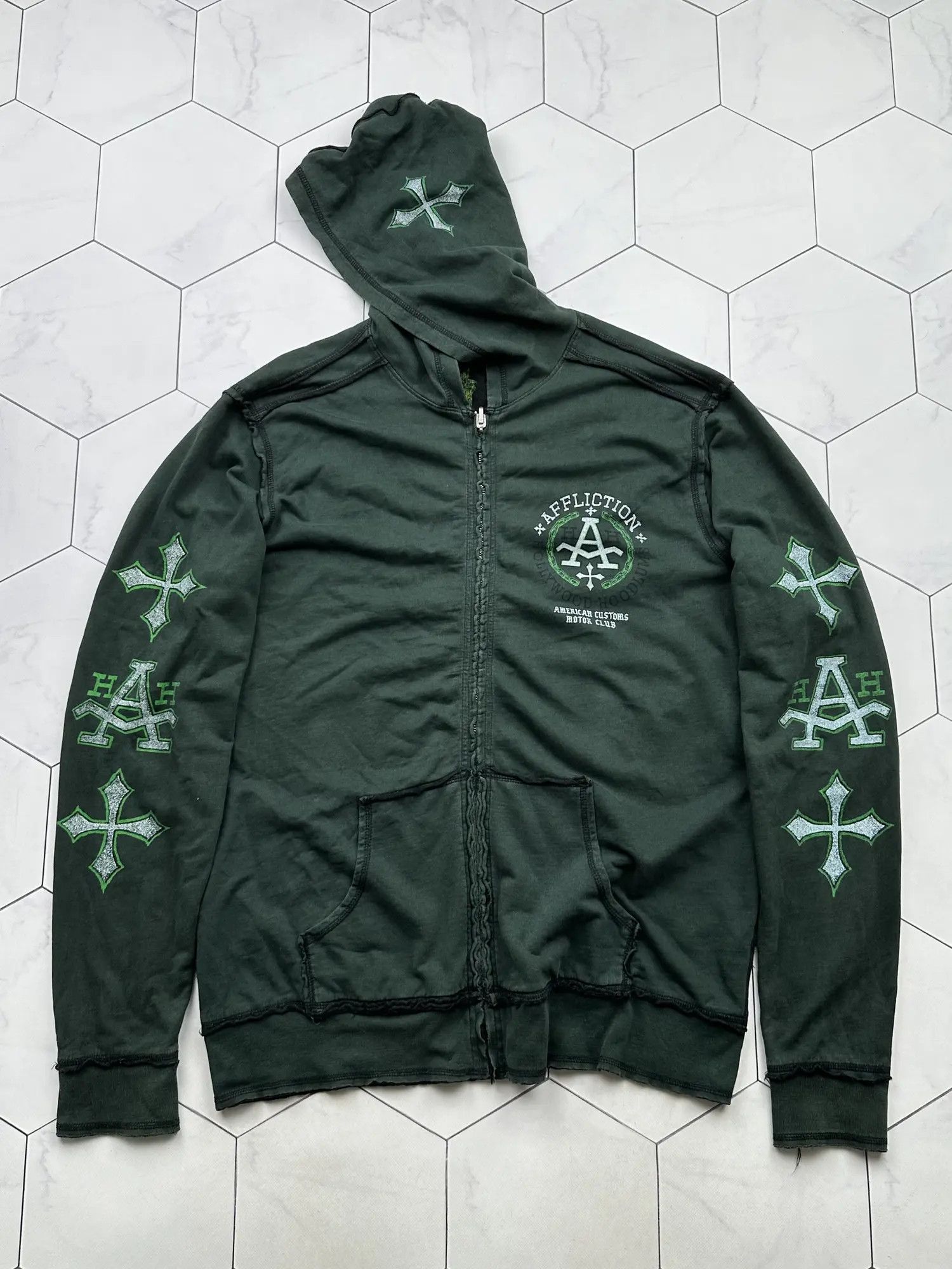 Affliction Affliction 2in1 Vintage Hoodie (B11) Size US XXL / EU 58 / 5 - 1 Thumbnail