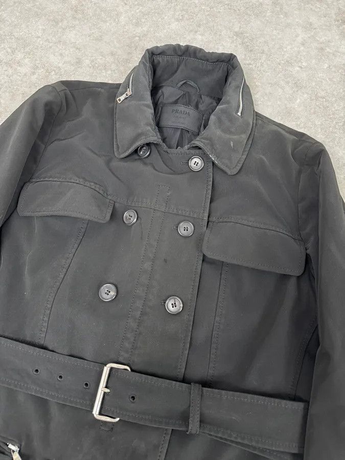 Prada 2000s Prada Black Nylon Multi-Pocket Classy Trench Coat Size US M / EU 48-50 / 2 - 5 Thumbnail