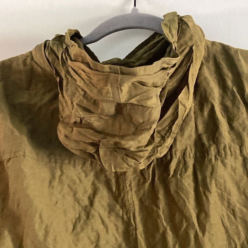 Eileen Fisher Size XL Hooded Lightweight Jacket Olive Organi