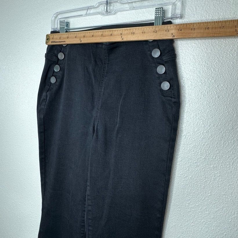I.N.C I.N.C. Black Pull On Sailor Button High Rise Flare Jeans 6 Size 28" / US 6 / IT 42 - 11 Thumbnail