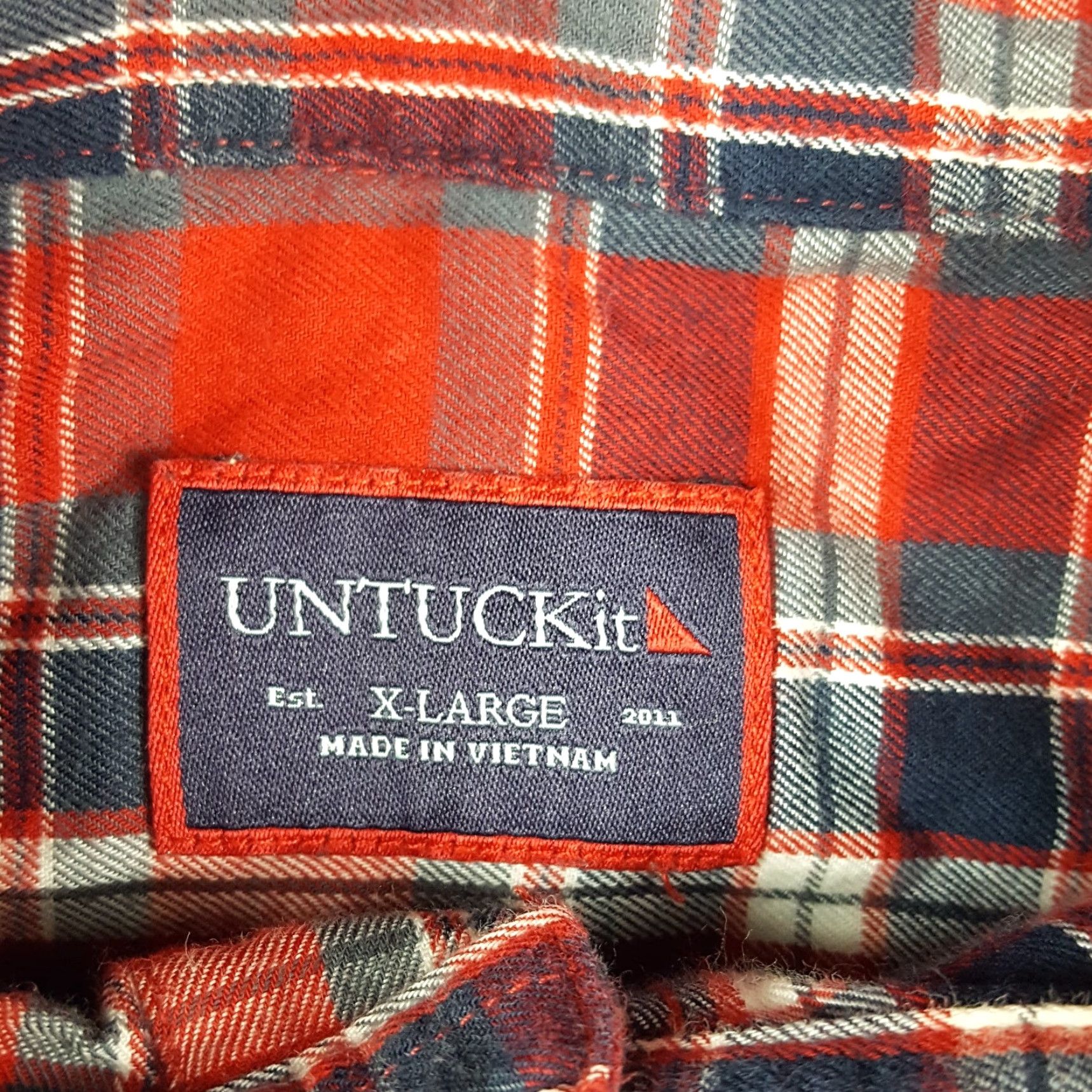 UNTUCKit VINTAGE UNTUCKit Red Plaid Flannel Shirt Men’s XL Button Up Collared Lumberjack 90s Casual Western Size US XL / EU 56 / 4 - 5 Thumbnail