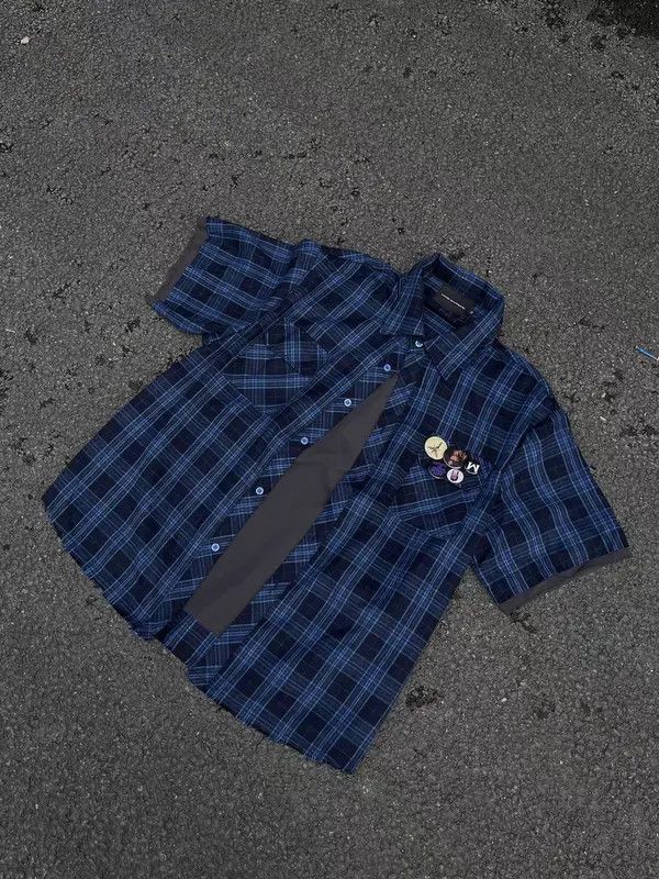 VIBE Blue Plaid Loose Casual Plaid Shirt Size US L / EU 52-54 / 3 - 8 Thumbnail