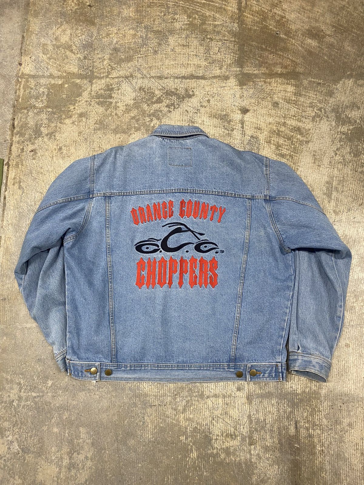 Vintage Vintage Orange County Choppers embroidered Denim Jacket Size US L / EU 52-54 / 3 - 3 Thumbnail