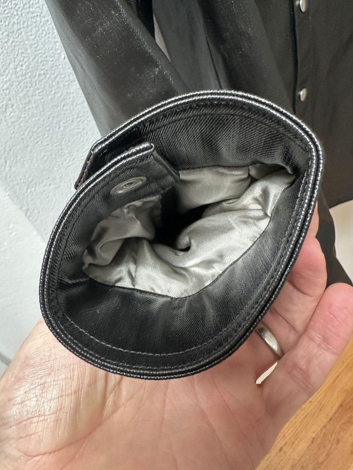 Rick Owens Black Porterville Coated Denim Shirt - 48 Size US M / EU 48-50 / 2 - 5 Thumbnail