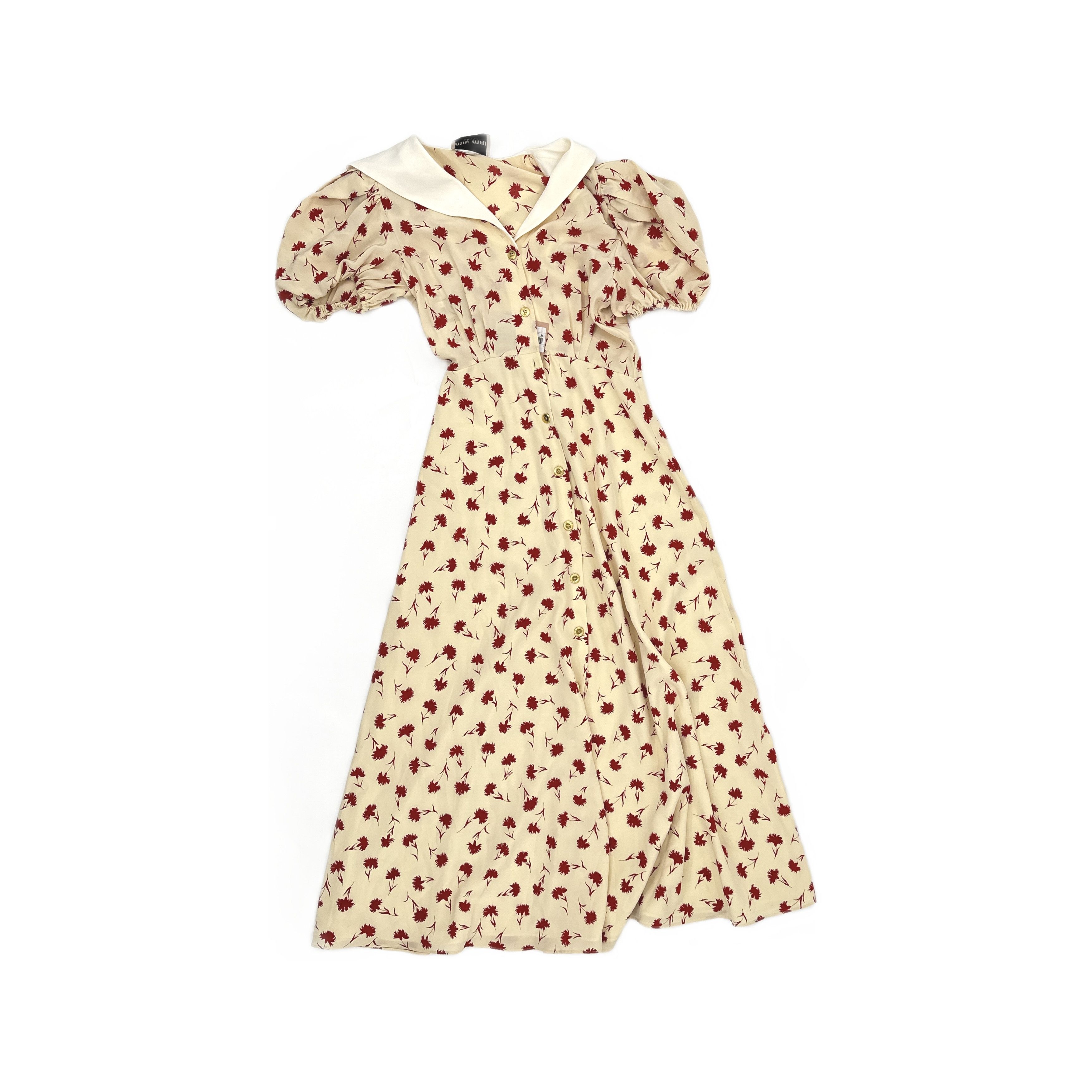 Miu Miu Miu Miu Floral Silk Midi Dress Size 36 Size XS / US 0-2 / IT 36-38 - 1 Thumbnail