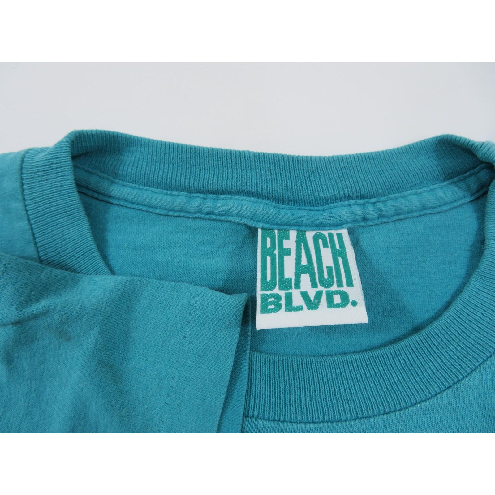 Other Beach BLVD Selvedge Pocket T-shirt, Green Sz L 1990s Size US L / EU 52-54 / 3 - 3 Thumbnail