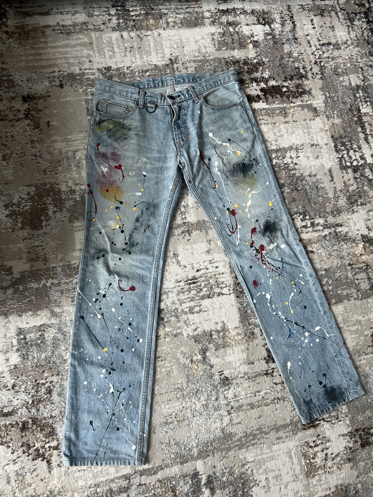 Number (N)ine Number (N)ine SS06 Paint Splatter Denim Size US 32 / EU 48 - 3 Thumbnail