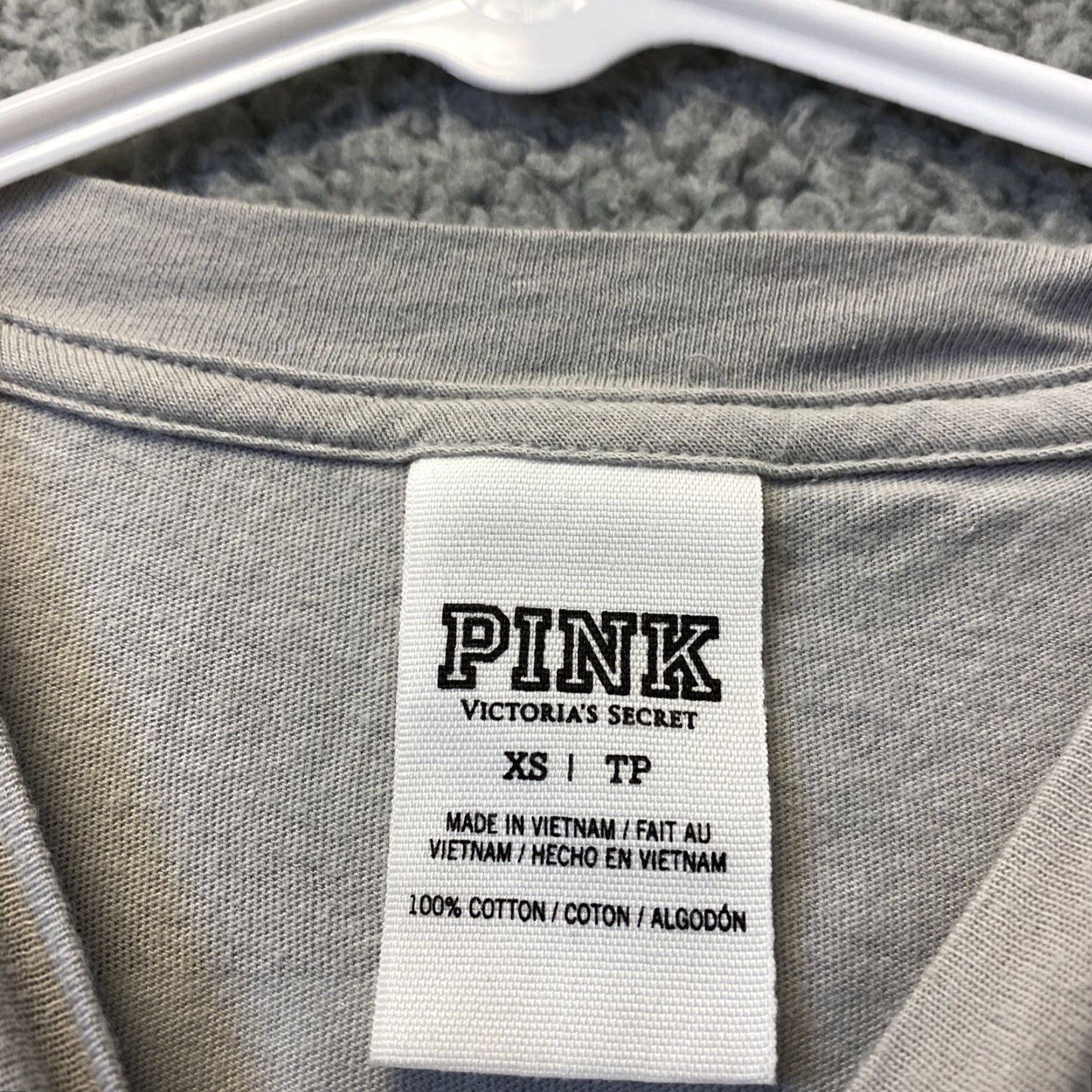 Pinko PINK Victoria's Secret Shirt Long Sleeve Women XS Gray T-Shirt 39-7 All Seasons Casual Size XS / US 0-2 / IT 36-38 - 4 Thumbnail