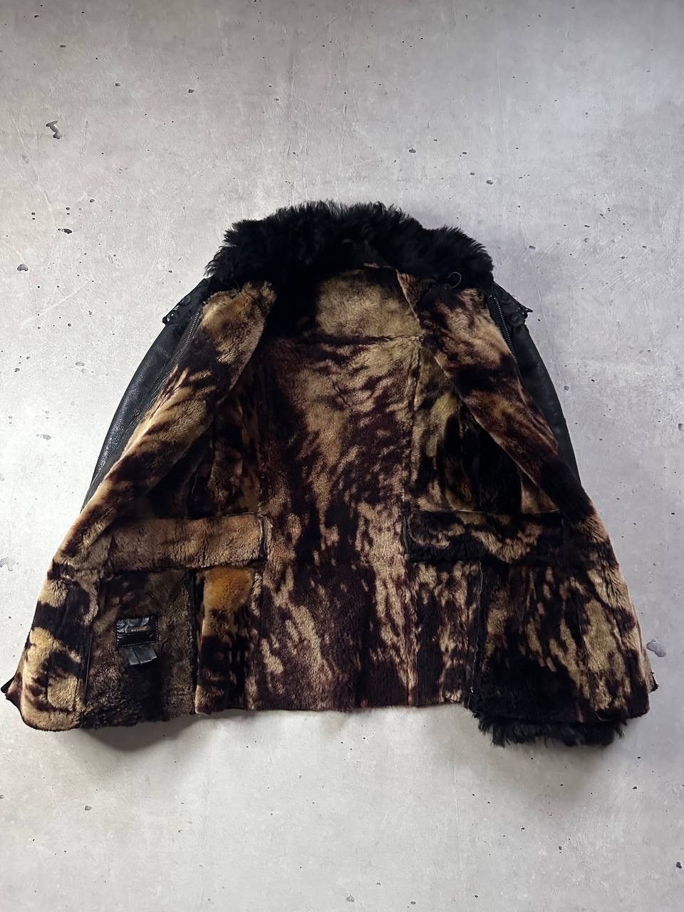 Leather Aspelle Vintage Women’s Leather Fur Coat Black GB12 M-L Y2K Size M / US 6-8 / IT 42-44 - 9 Thumbnail