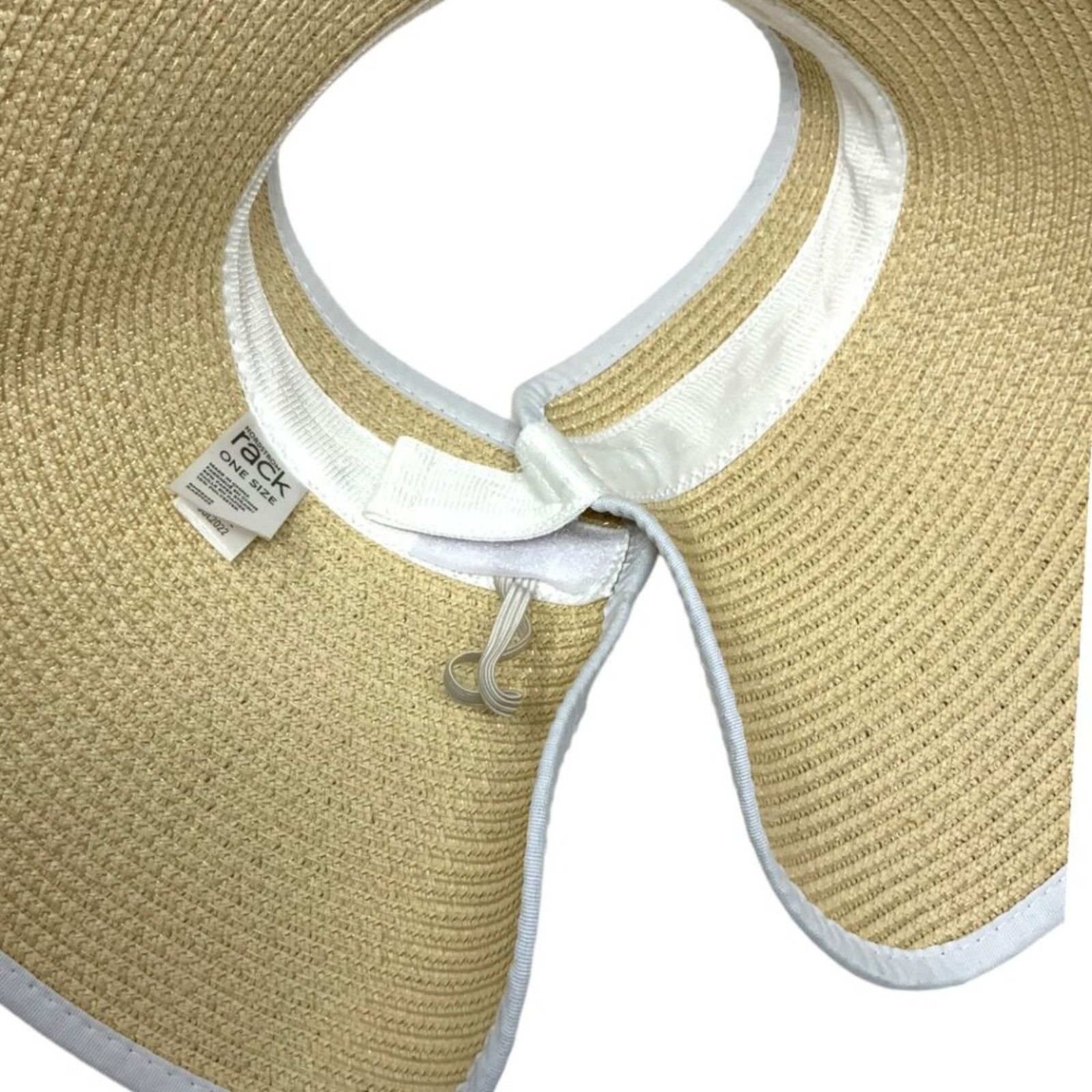 Nordstrom Nordstrom Roll-Up Straw Visor Natural White One Size NWOT Size ONE SIZE - 5 Thumbnail