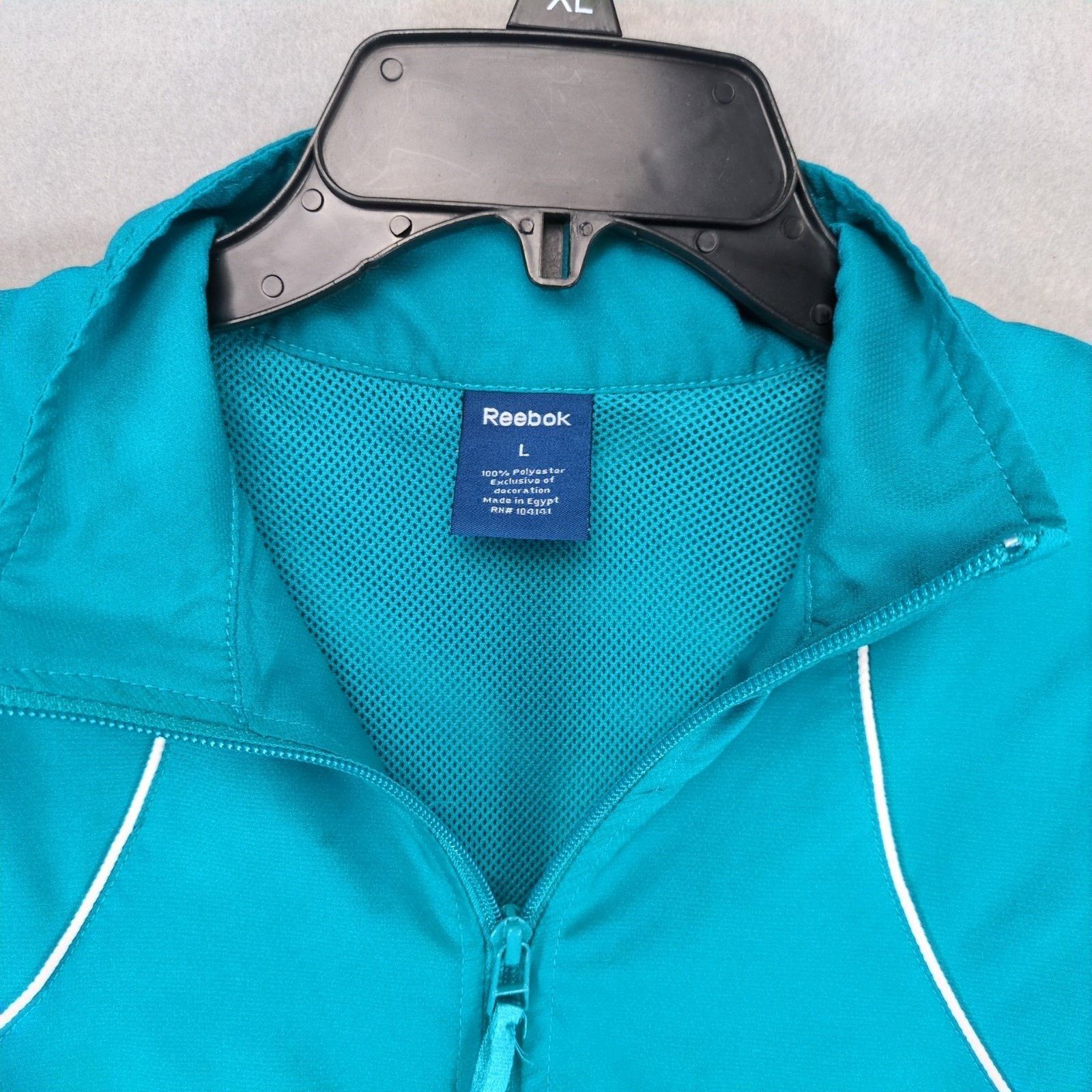 Reebok Reebok Women's L Teal Blue Track Jacket, Sportswear Athletic Size L / US 10 / IT 46 - 5 Thumbnail