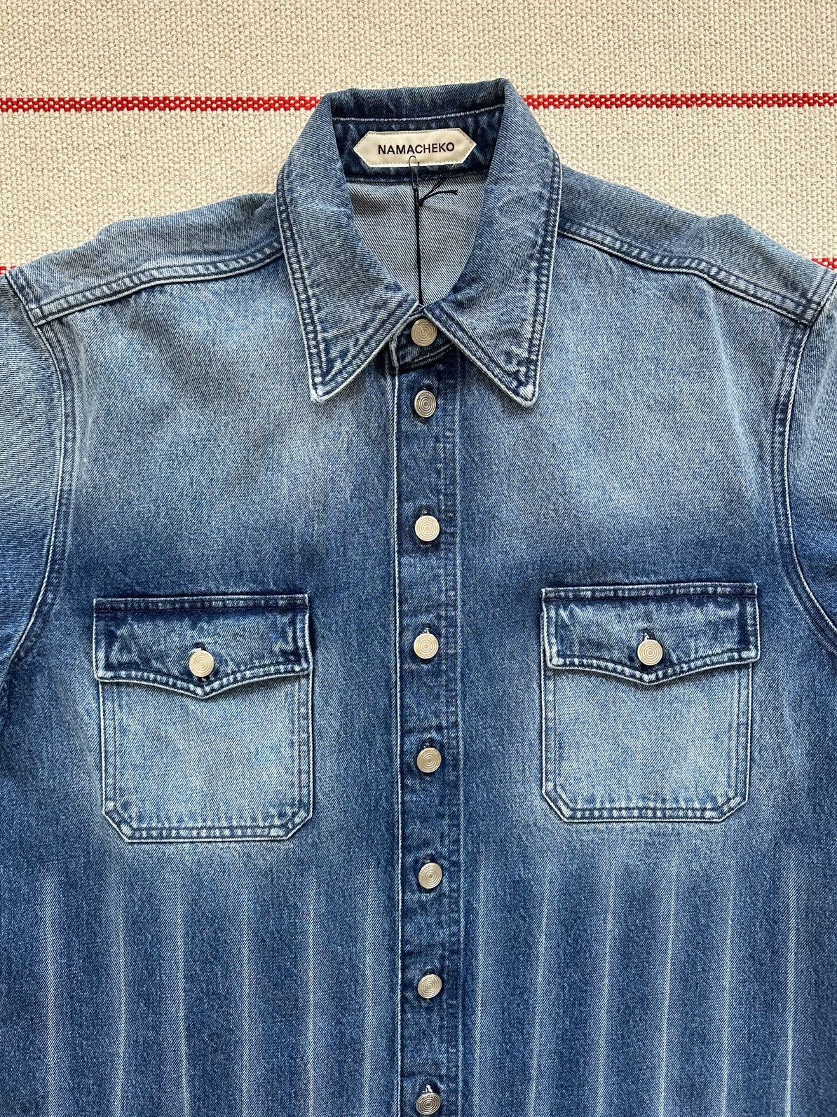 Namacheko New With Tags FW24-25 Hank Denim Shirt in Washed Blue size L Size US L / EU 52-54 / 3 - 18 Thumbnail