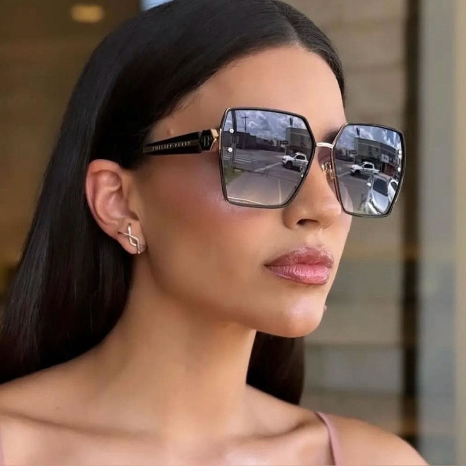 Philipp Plein New! PHILIPP PLEIN Sunglasses SPP122V 300G, Authentic Size ONE SIZE - 2 Thumbnail