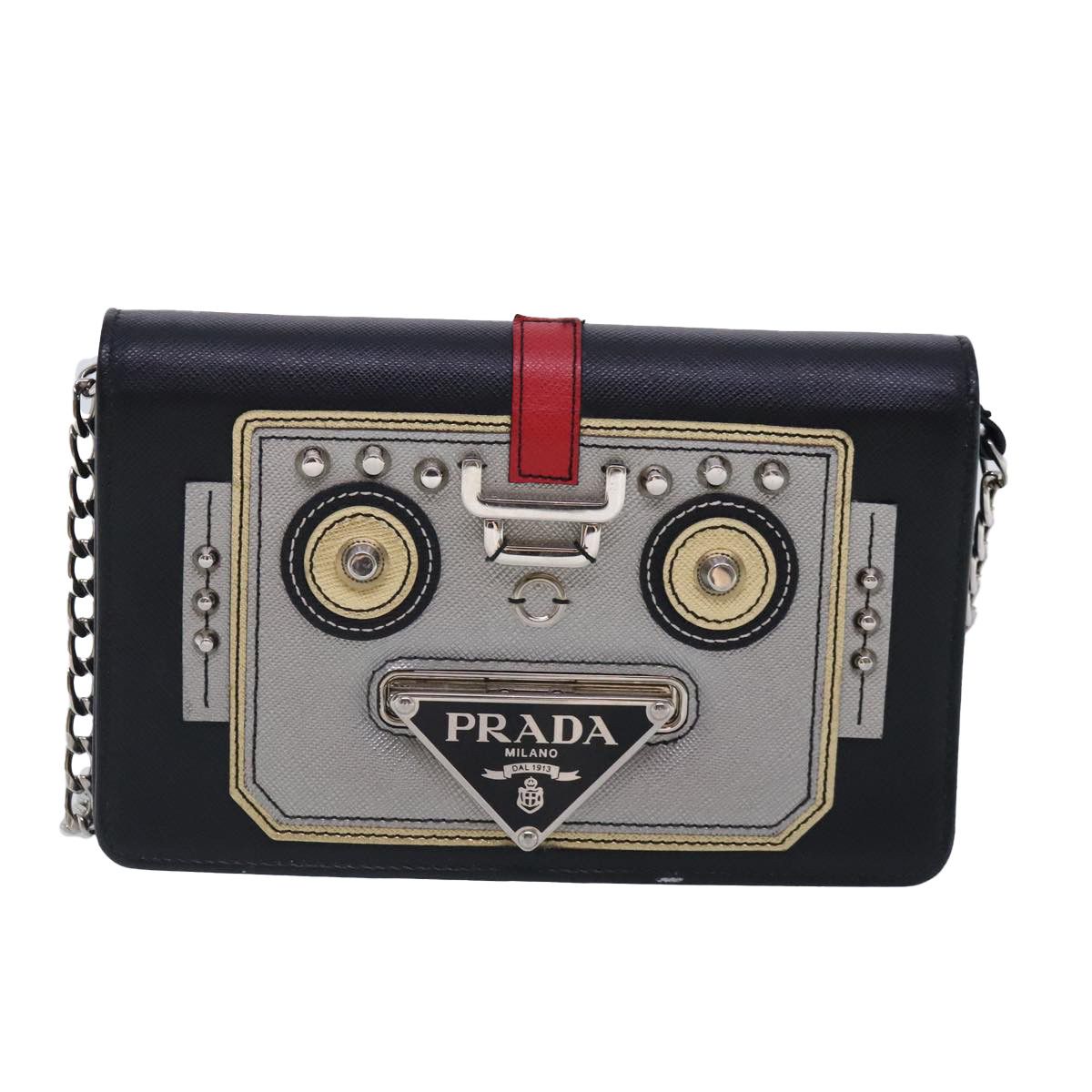 Prada Robot Black Leather Shoulder Bag (Pre-Owned) Size ONE SIZE - 1 Thumbnail