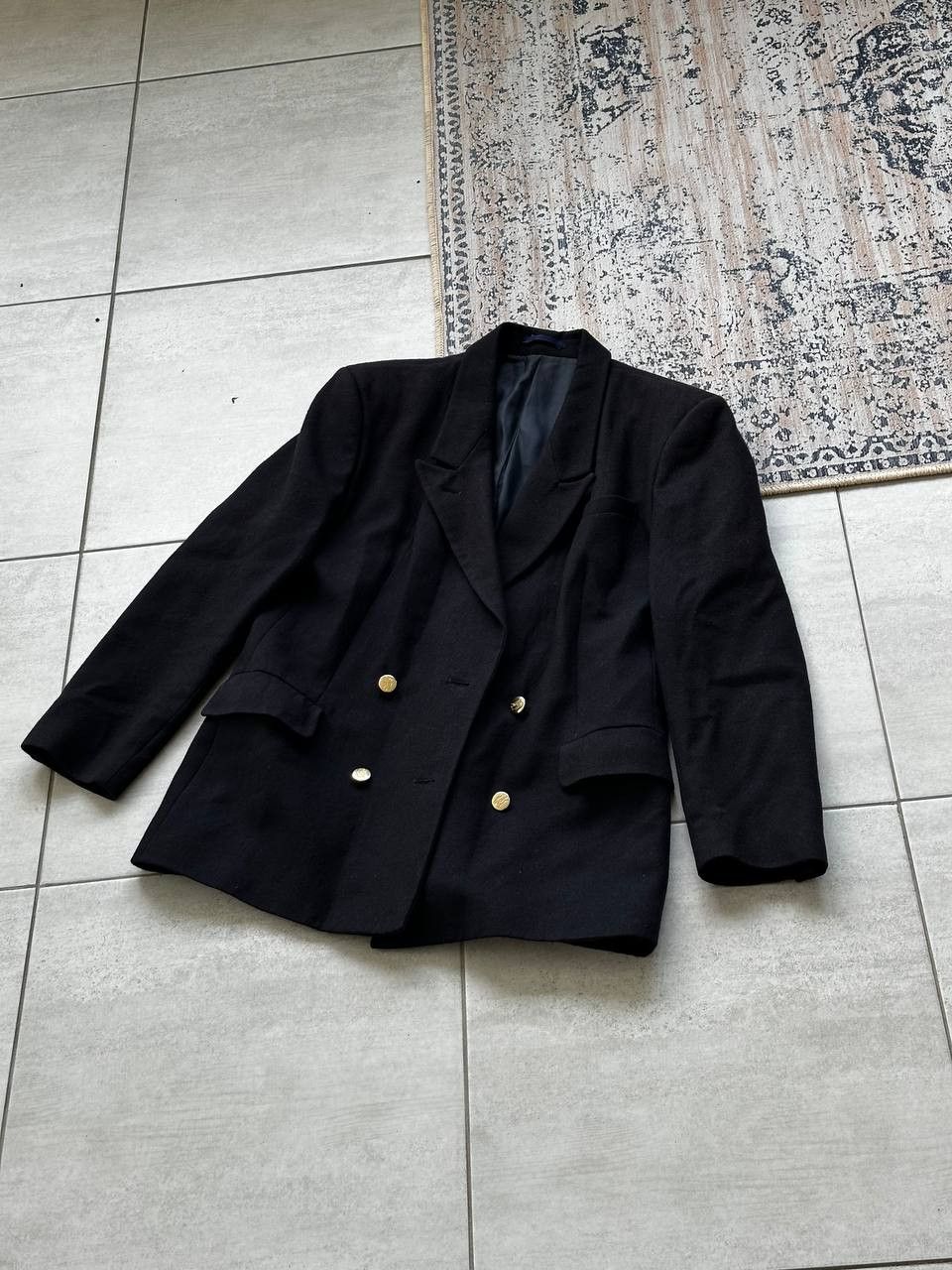 Burberry Burberry Double Breasted Navy Wool Blazer Size US M / EU 48-50 / 2 - 2 Thumbnail