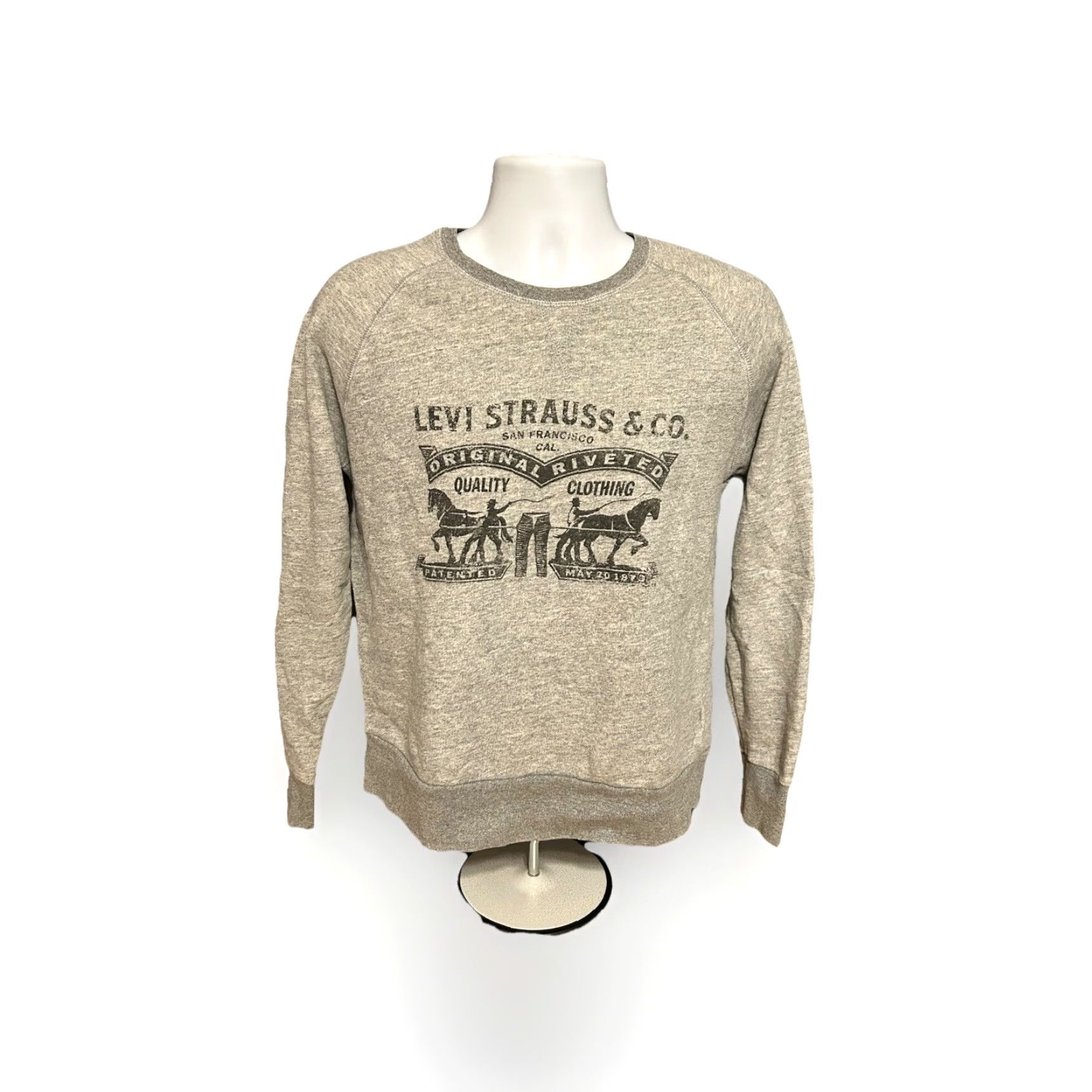 Levi's VINTAGE Levi's Sweatshirt Pullover Unisex Adults Large Heather Gray Front Graphic Logo Size US L / EU 52-54 / 3 - 3 Thumbnail