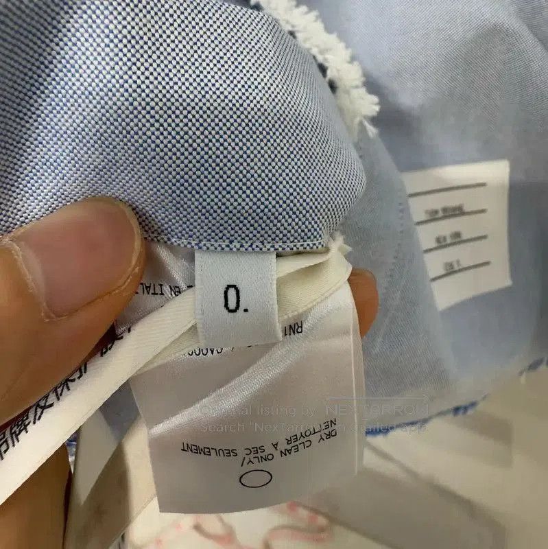 Thom Browne Thom Browne Light Blue Striped Long Sleeve Shirt . Size US S / EU 44-46 / 1 - 4 Thumbnail