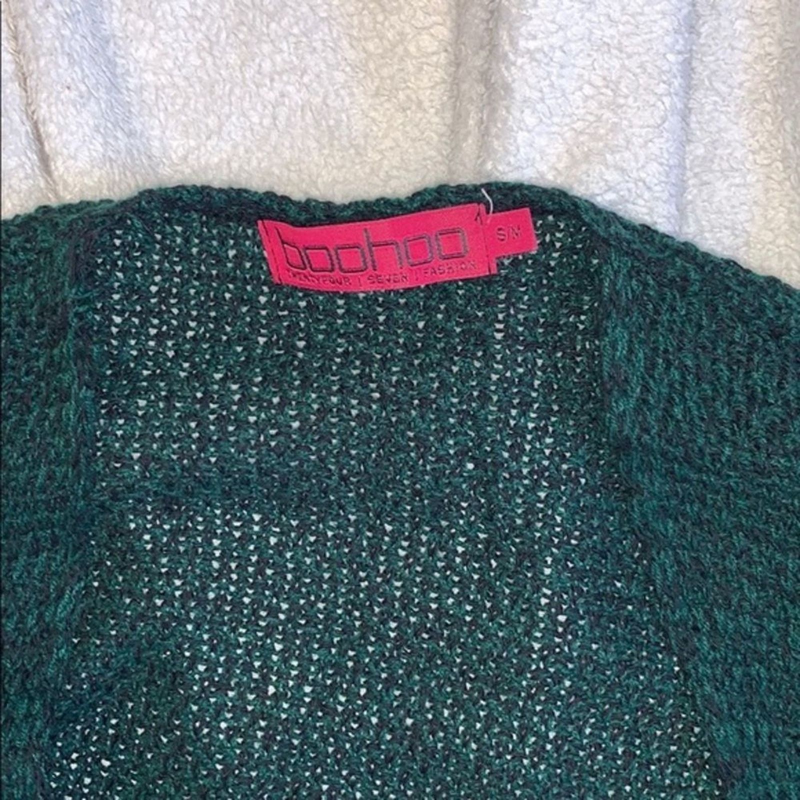 Boohoo Boohoo Green and Black Open Front Cardigan | Sz S Size S / US 4 / IT 40 - 3 Thumbnail