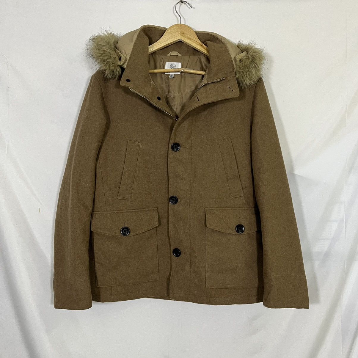 United Arrows BEAUTY & YOUTH UNITED ARROWS WOOL FUR HOODED JACKET Size L / US 10 / IT 46 - 1 Thumbnail